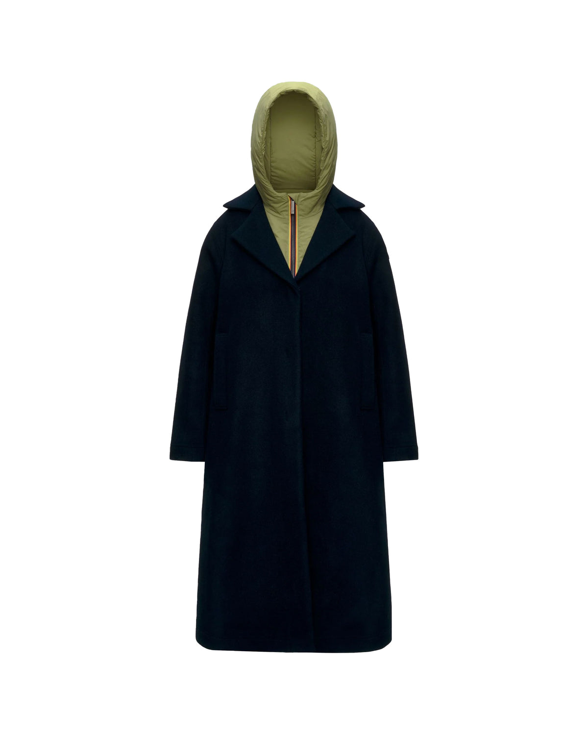Cappotto Lana Donna K-Way Wool Nylon Blu
