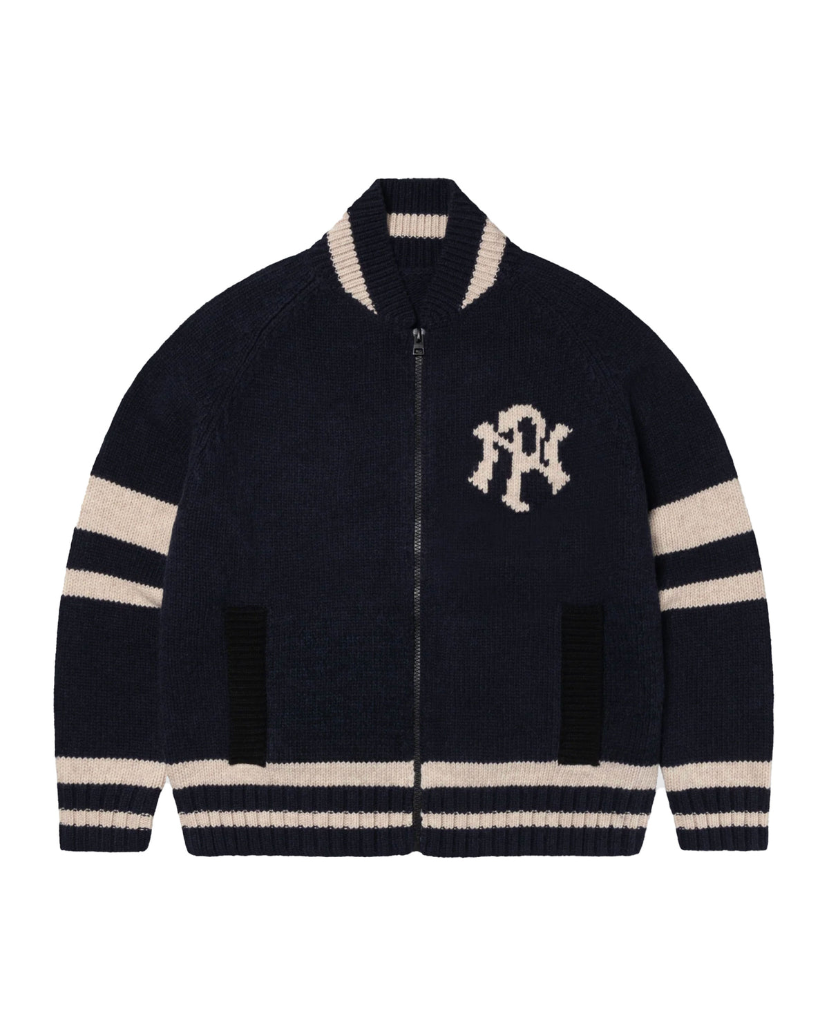 No Problemo NYP Varsity Zip Thru Knit Blu
