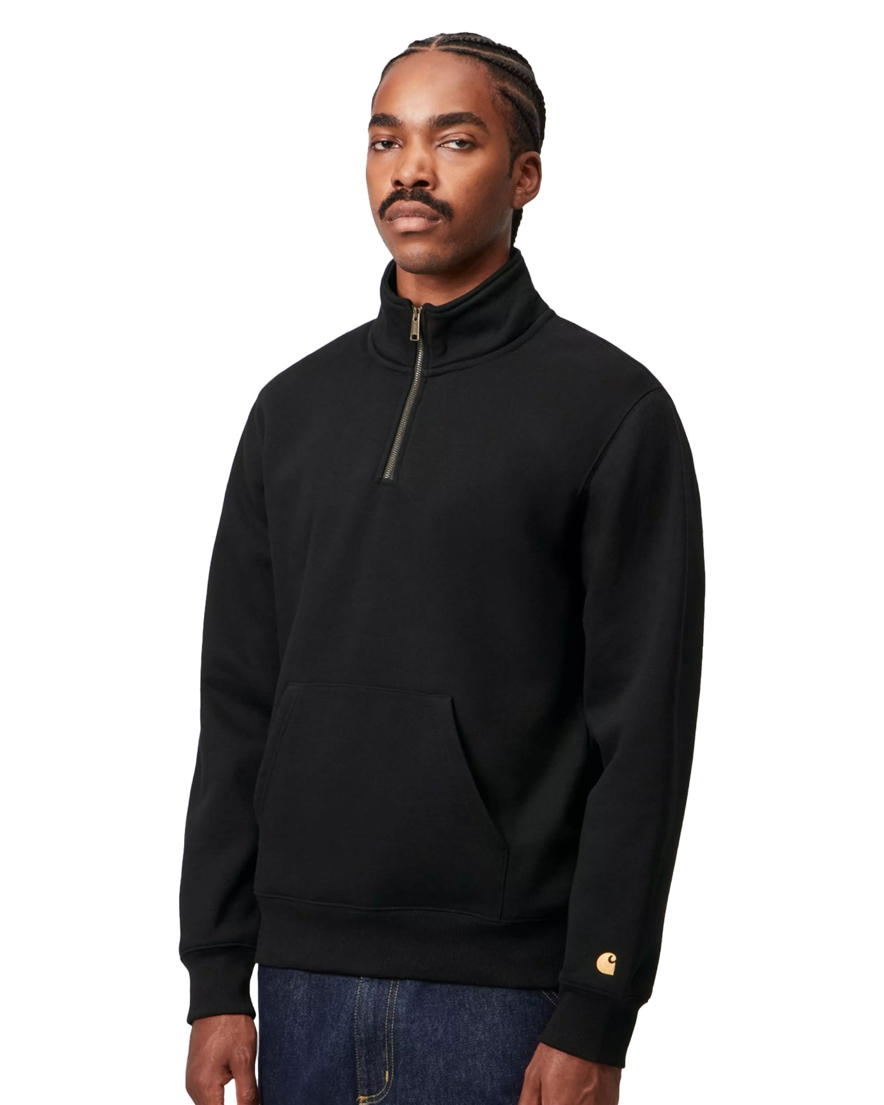Carhartt Wip Chase Neck Zip Sweat Black-Gold