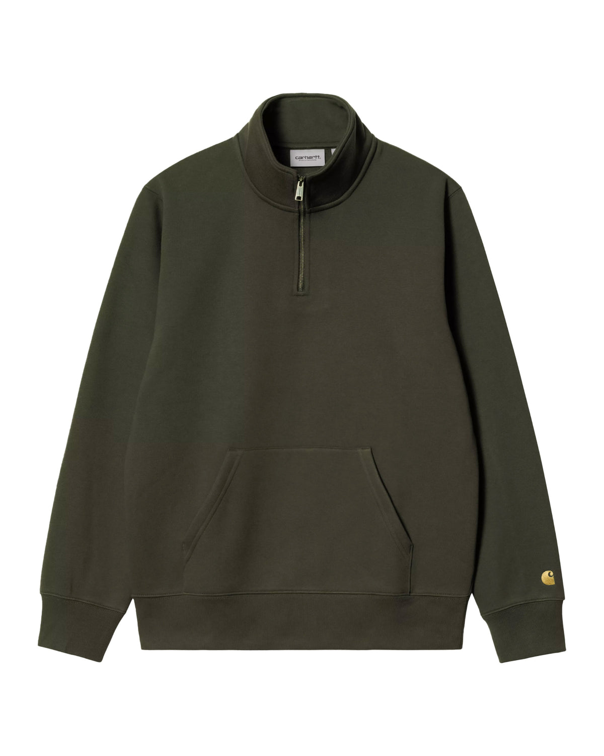 Carhartt Wip Chase Neck Zip Sweat Olive-Gold
