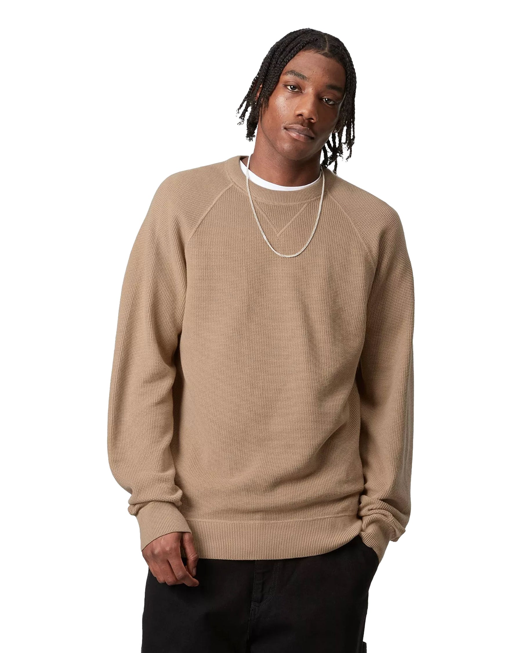 Carhartt Wip Chase Sweater Dusty Hamilton Brown-Gold