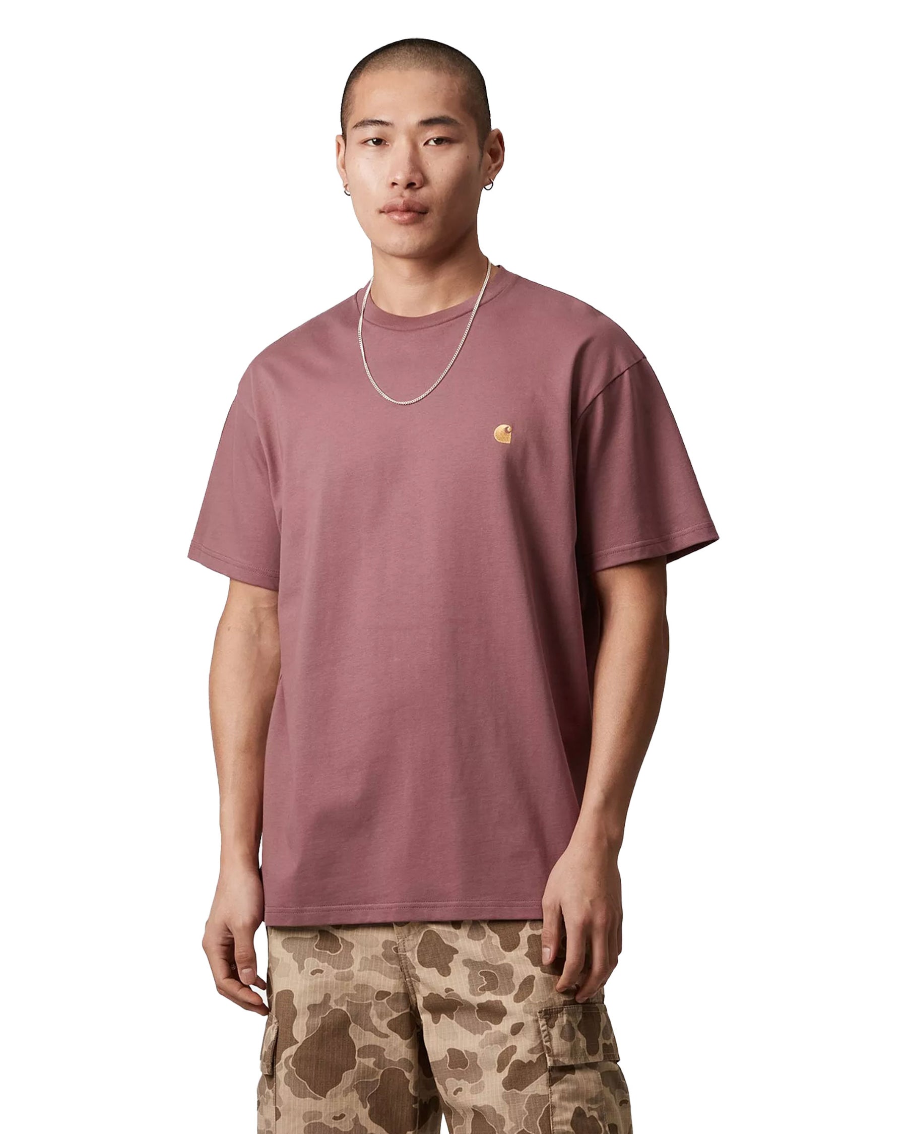 Carhartt Wip Chase T-Shirt Dusky Pink-Gold