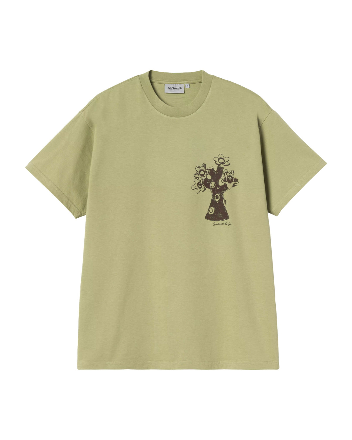 T-Shirt Uomo Forma Verde Stone Wash