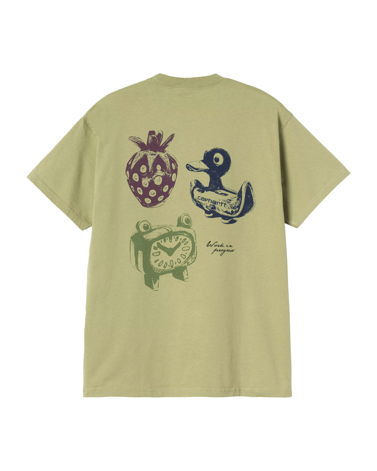 T-Shirt Uomo Forma Verde Stone Wash