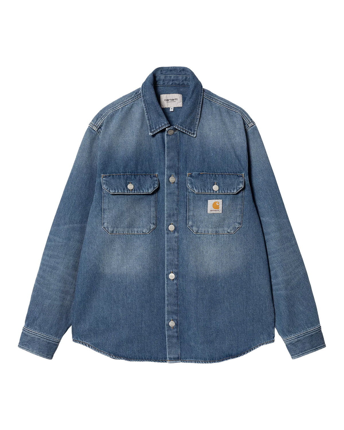 Carhartt Wip Harvey Shirt Jacket Blue dark used wash
