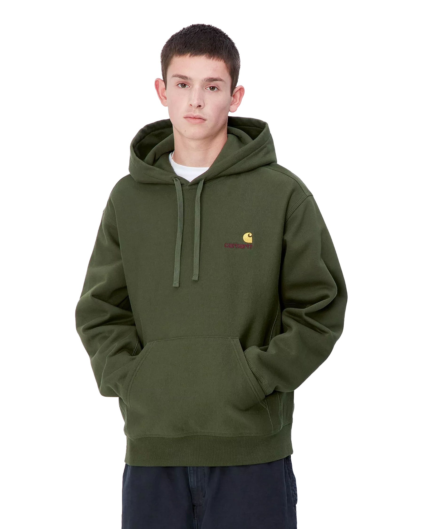 Carhartt Wip Hooded American Script Sweat Tarragon