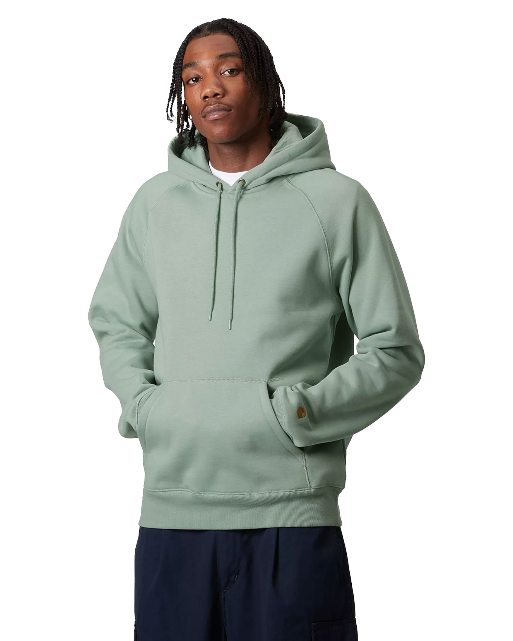 Carhartt Wip Hooded Chase Sweat Frosted Green-Gold