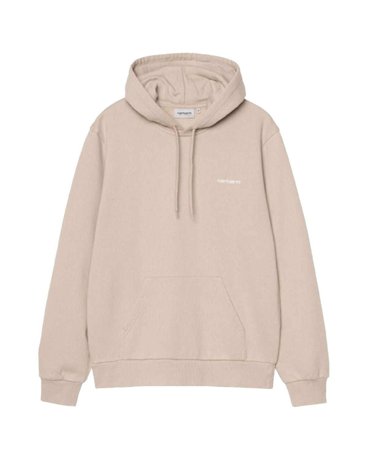 Carhartt Wip Hooded Script Embroidery Sweat Fleur de Sel White