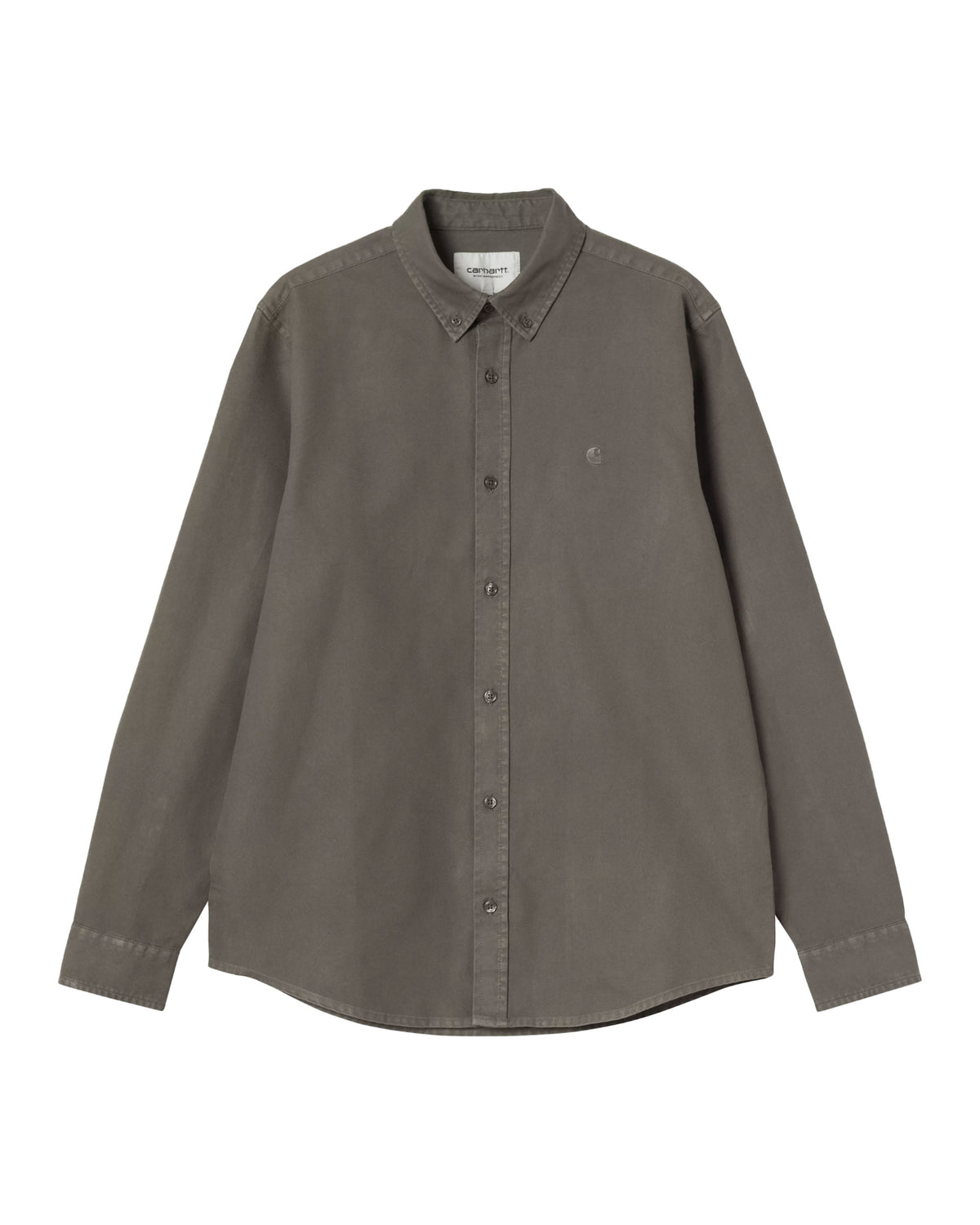 Carhartt Wip L-S Bolton Shirt Shungite Garment Dyed