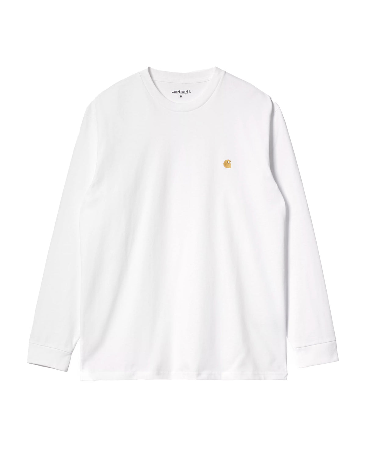 Carhartt Wip L-S Chase T-Shirt White-Gold