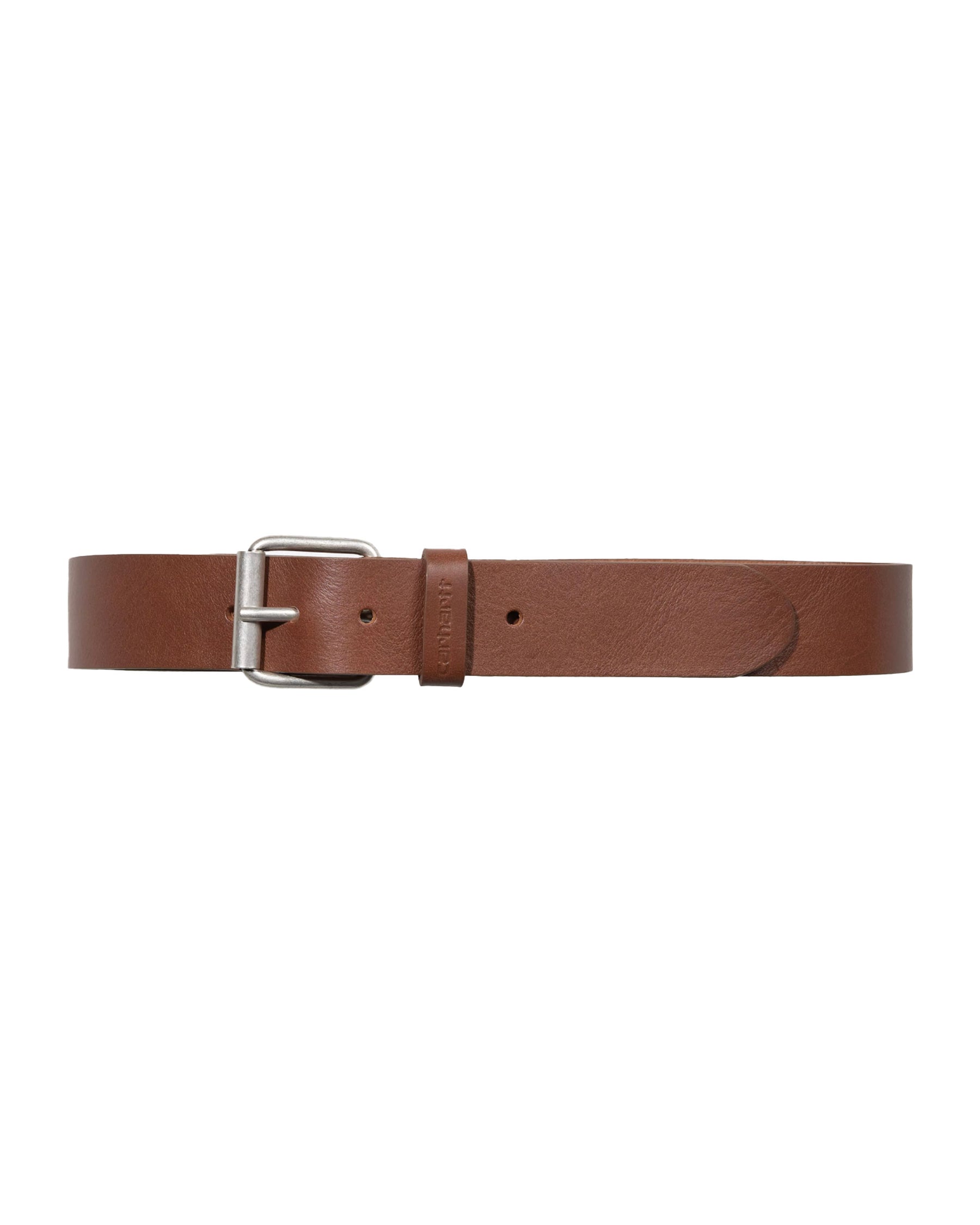 Carhartt Wip Script Belt Leather Cognac-Silver