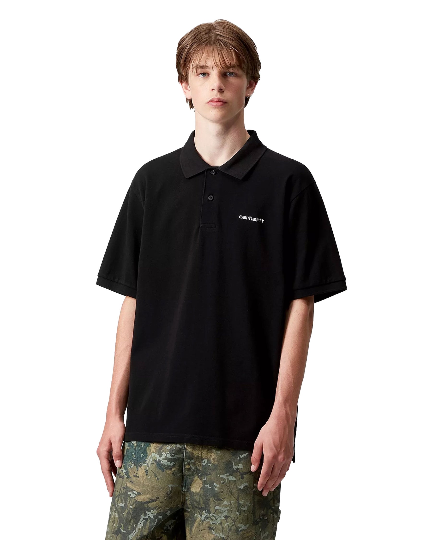 Carhartt Wip Script Polo Black-White
