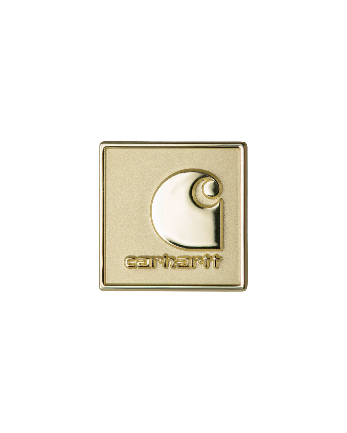 Square Label Pin Oro Spilla