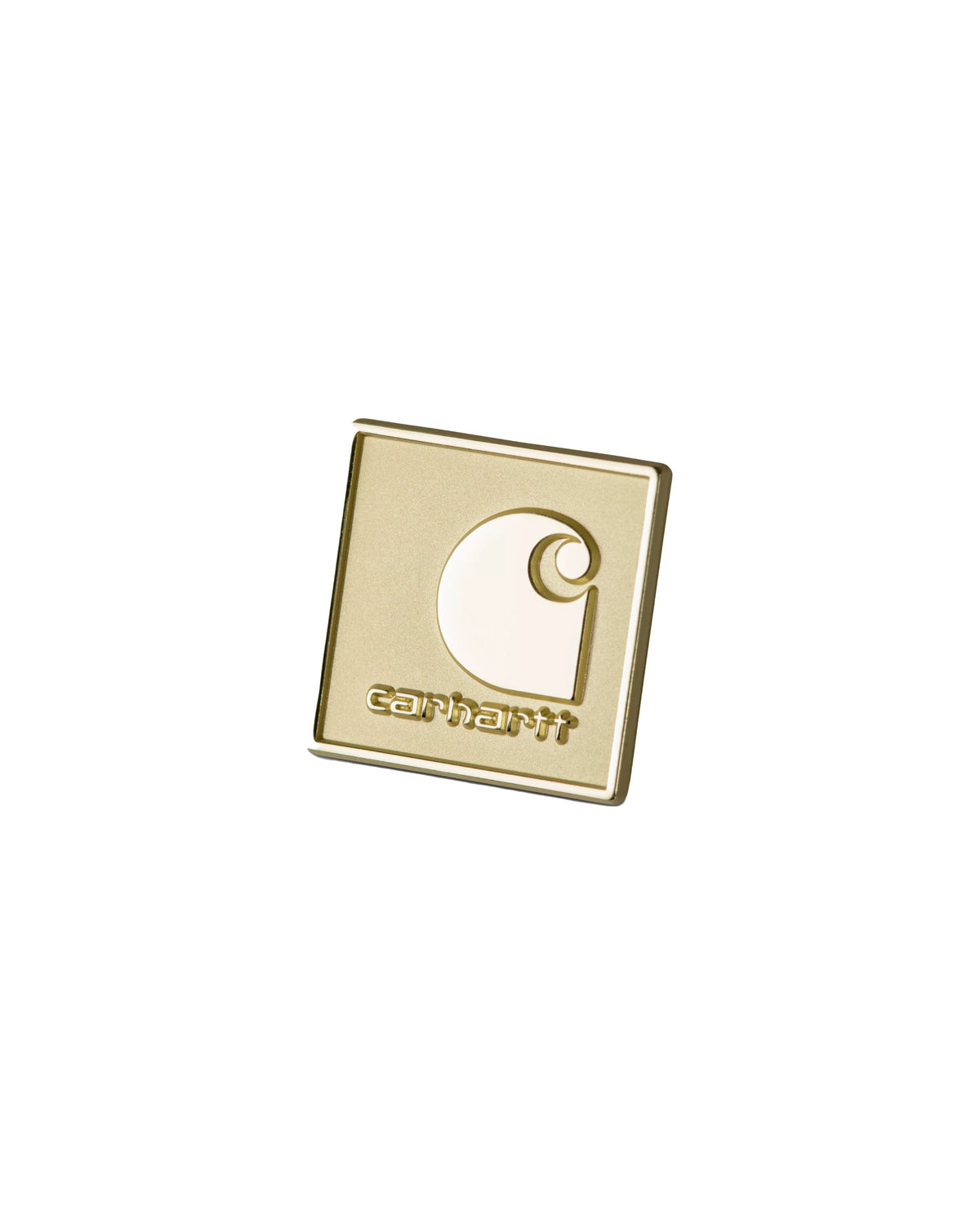 Square Label Pin Oro Spilla