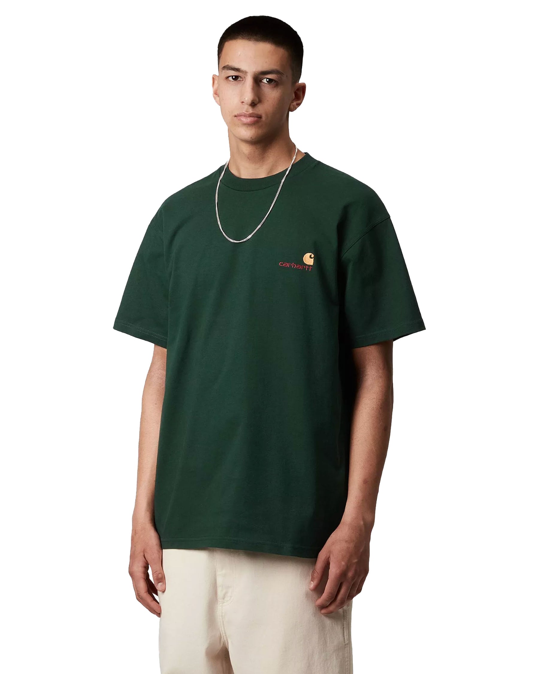 Carhartt wip American script t-shirt conifer