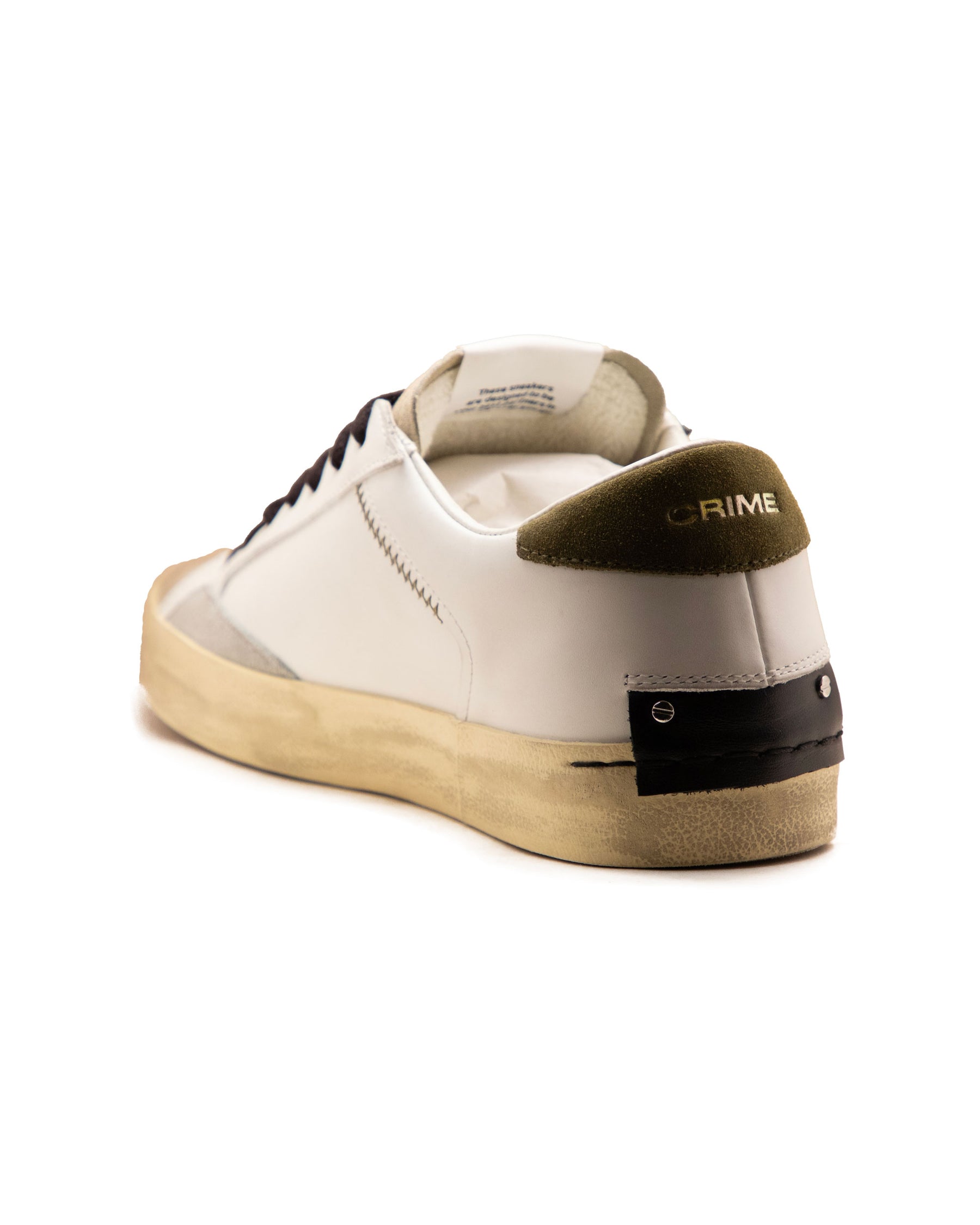 Crime London Distressed Bianco-Beige-Verde