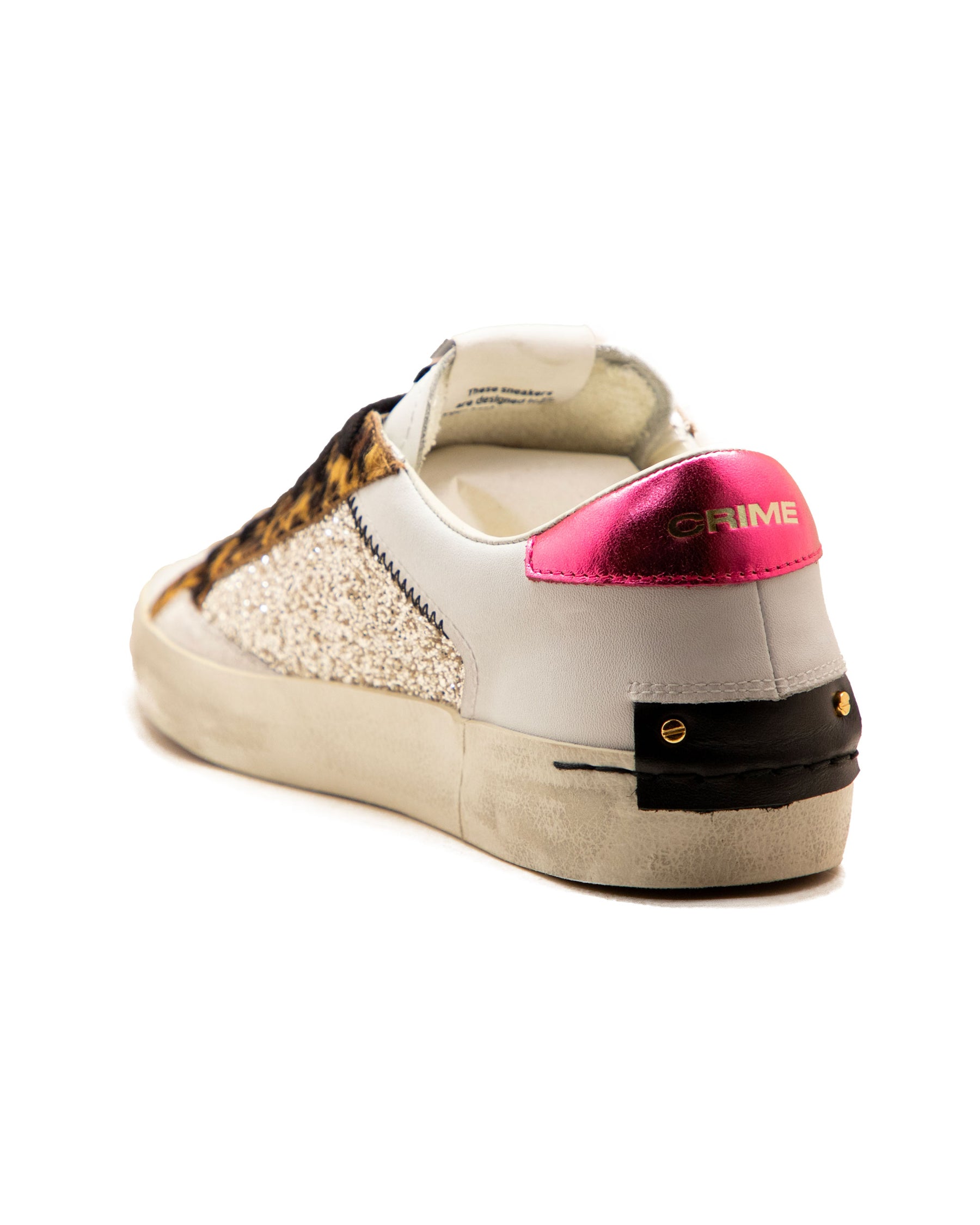 Crime London Distressed White Gold Glitter