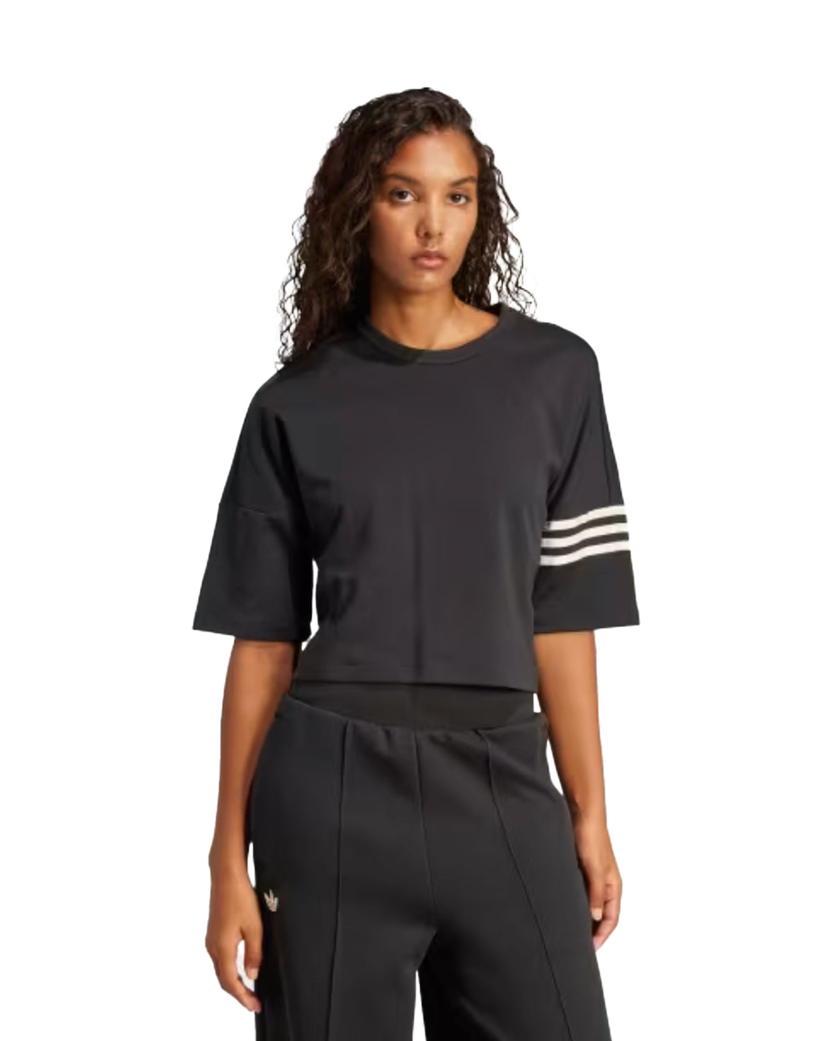 Crop Tee Donna Adidas Neucl Black