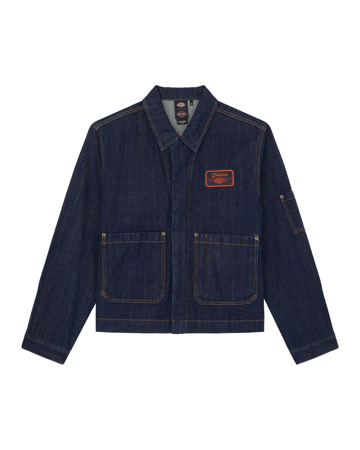 Dickies X Harley Davidson Boxy Denim Jacket Rinsed Indigo Blue
