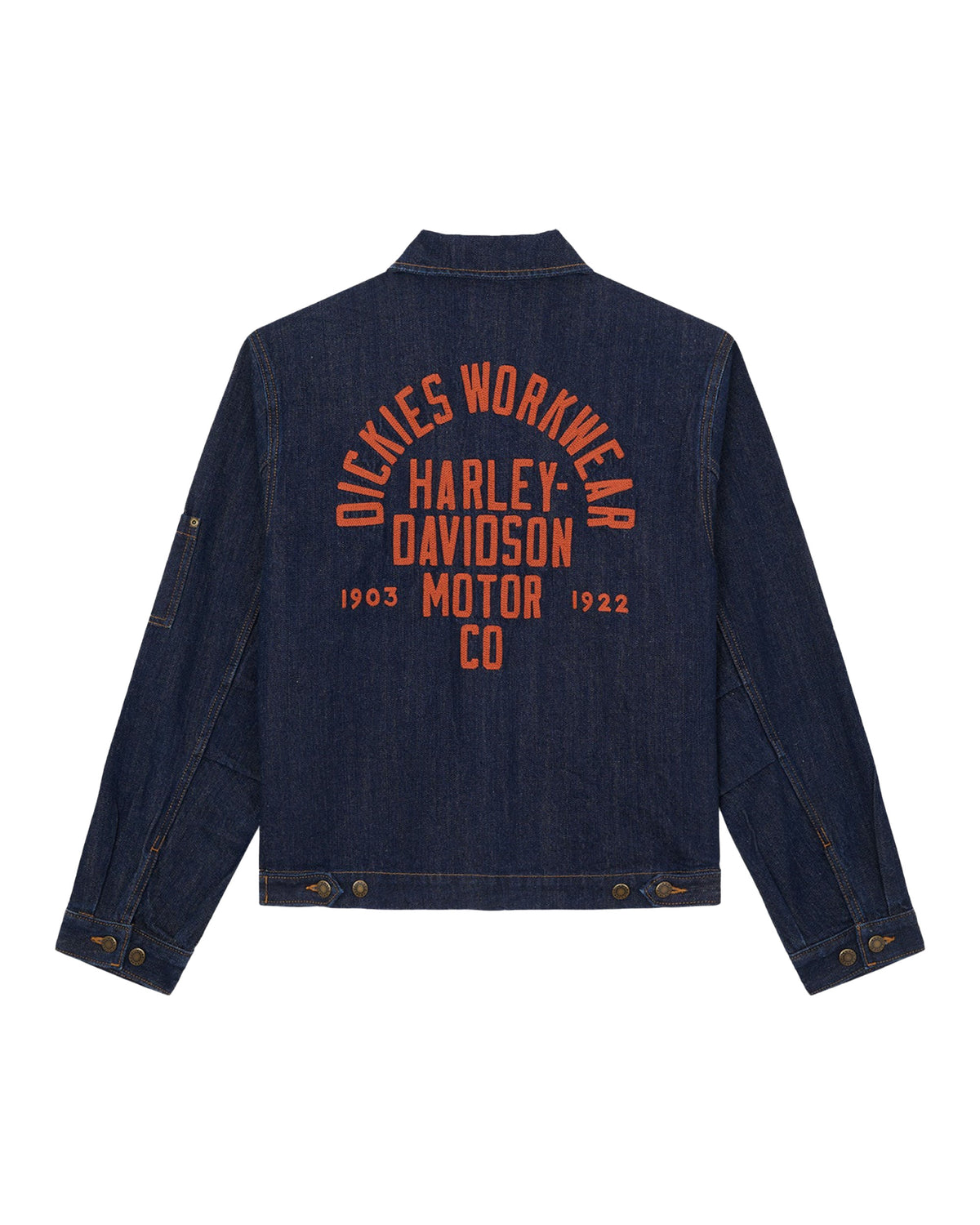 Dickies X Harley Davidson Boxy Denim Jacket Rinsed Indigo Blue