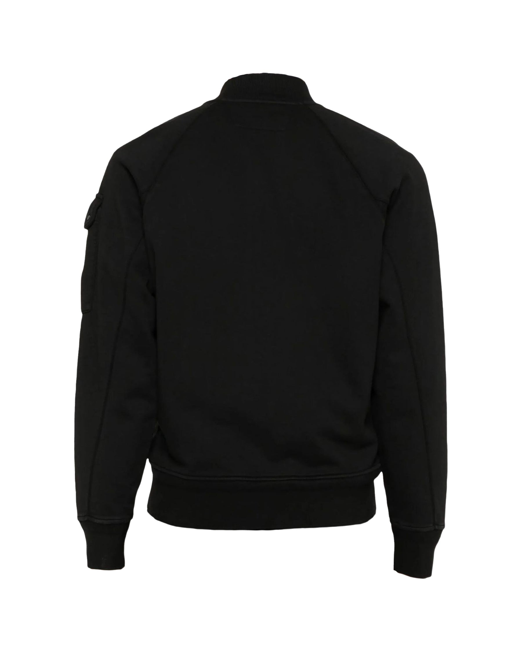 CP Company Cotton Diagonal Fleece Full Zip Sweatshirt Black