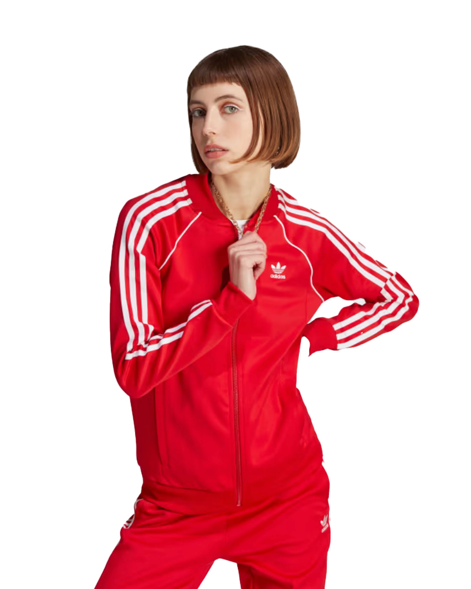 Woman's Adidas Sst Track Top Red