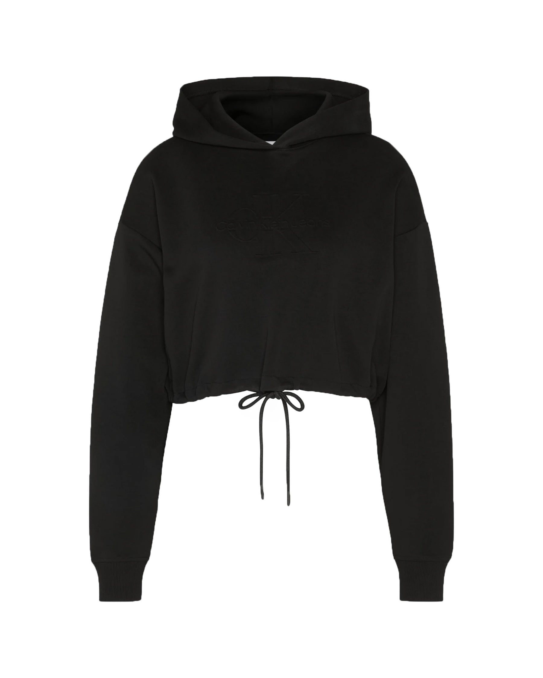 Woman Hoodie Calvin Klein Embossed Monologo Black