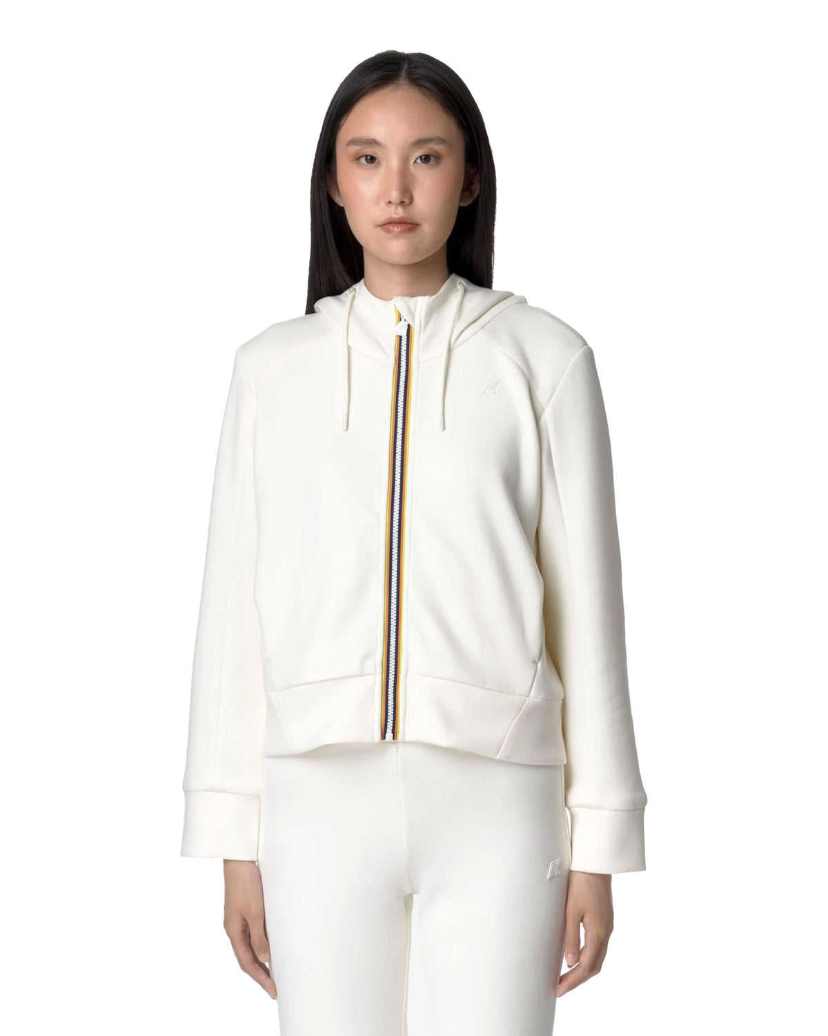 Felpa Donna K-Way Felpa Full Zip Divine Light Spacer White Gardenia