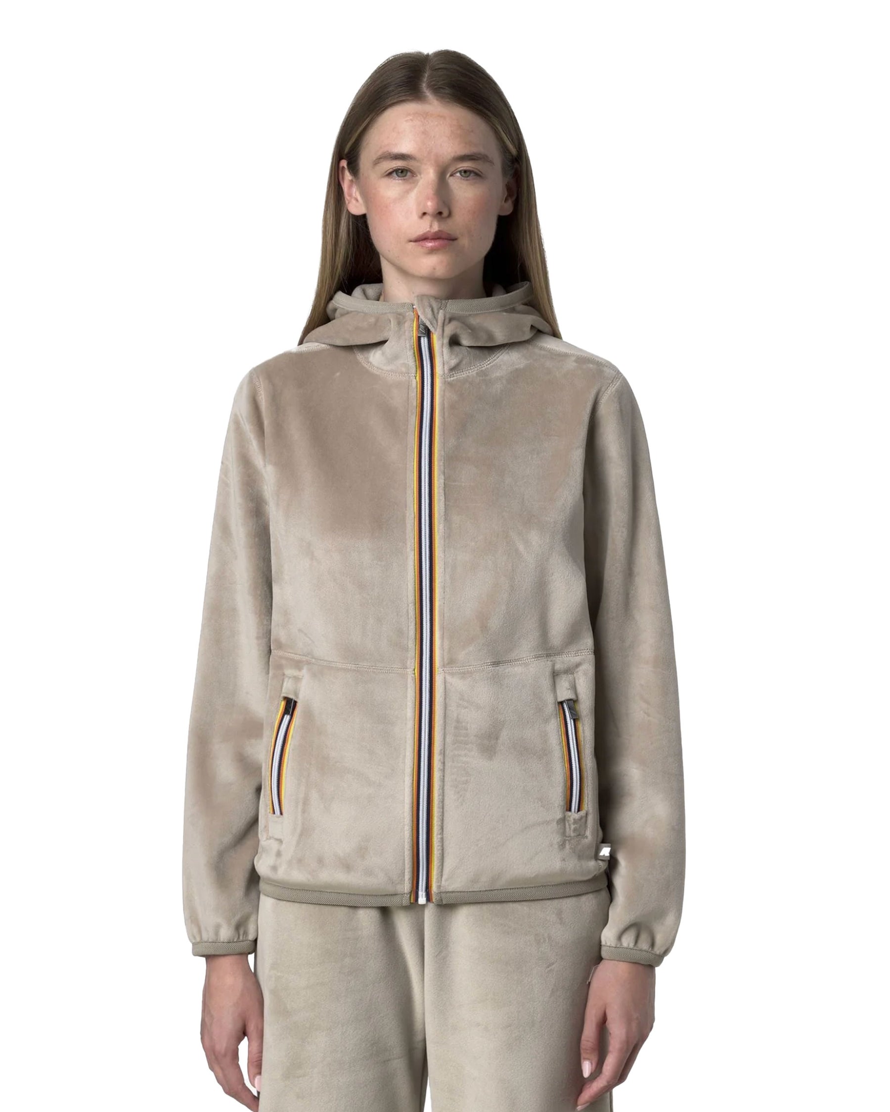 Felpa Donna Lily Velour Polar Double Beige