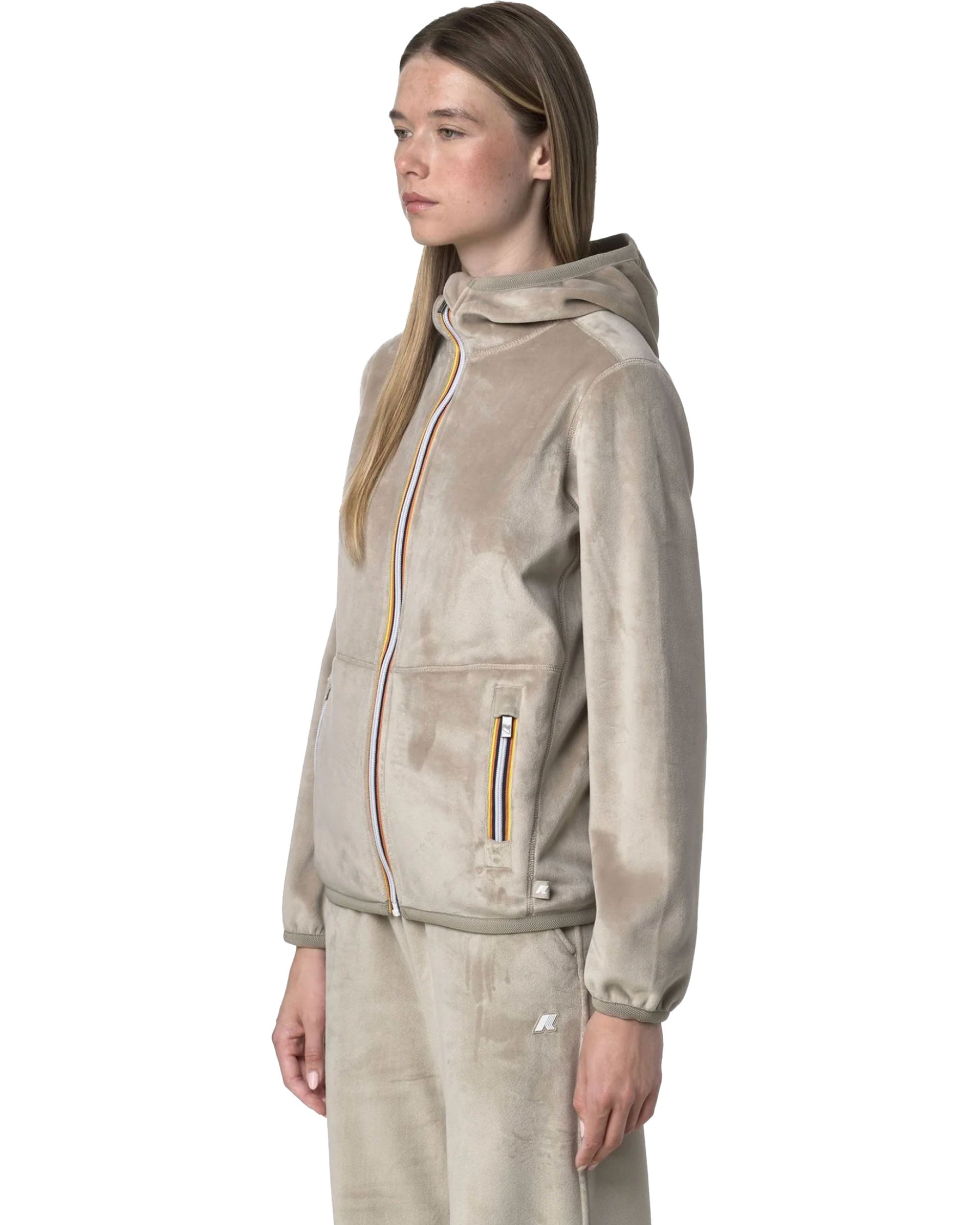 Felpa Donna Lily Velour Polar Double Beige