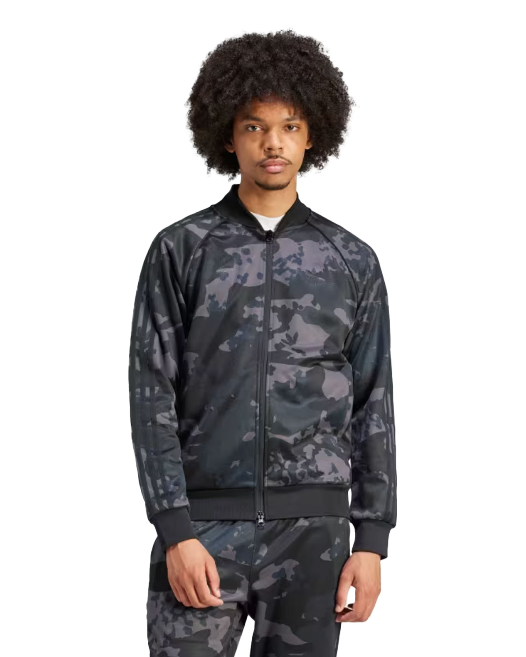 Man Sweatshirt Adidas Camo Superstar Tracktop Black