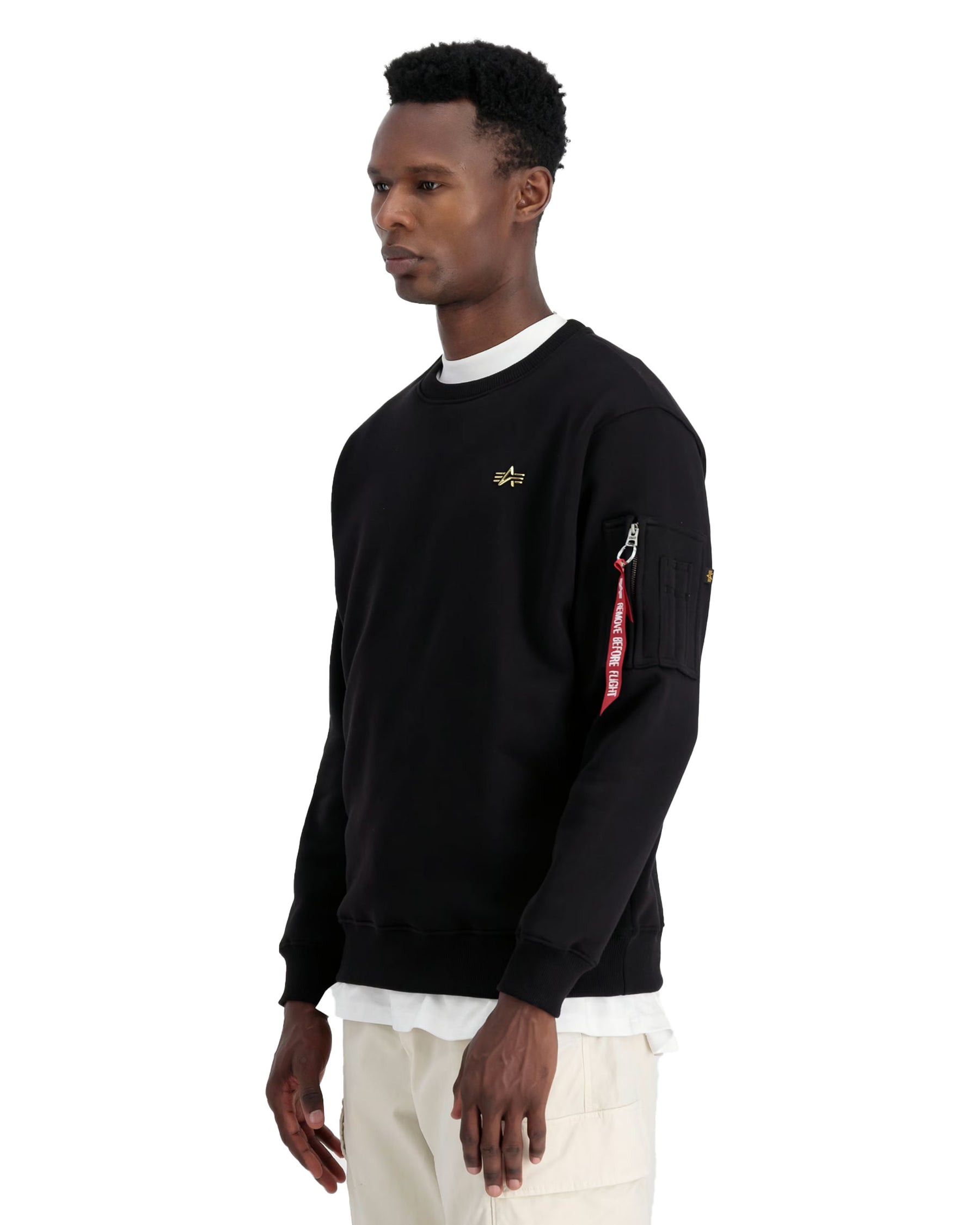 Felpa Uomo Alpha Industries 3D Small Logo Sweater Nero