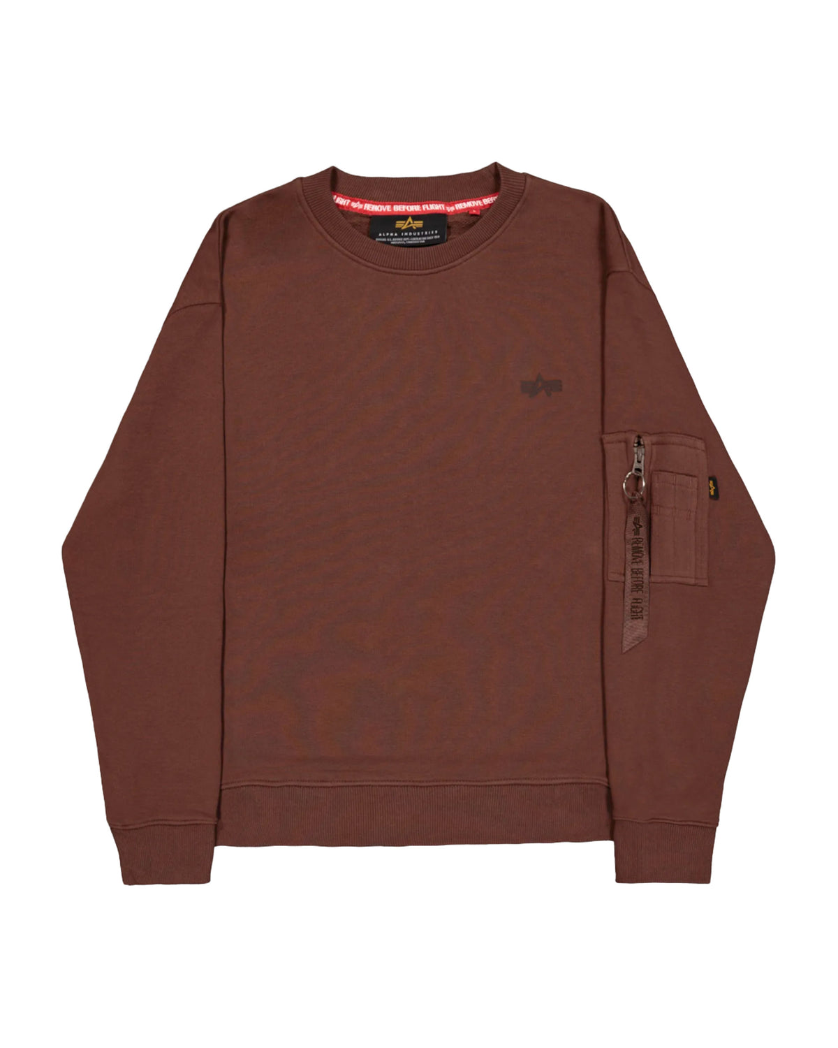 Felpa Uomo Alpha Industries DTM ML Sweatshirt Marrone