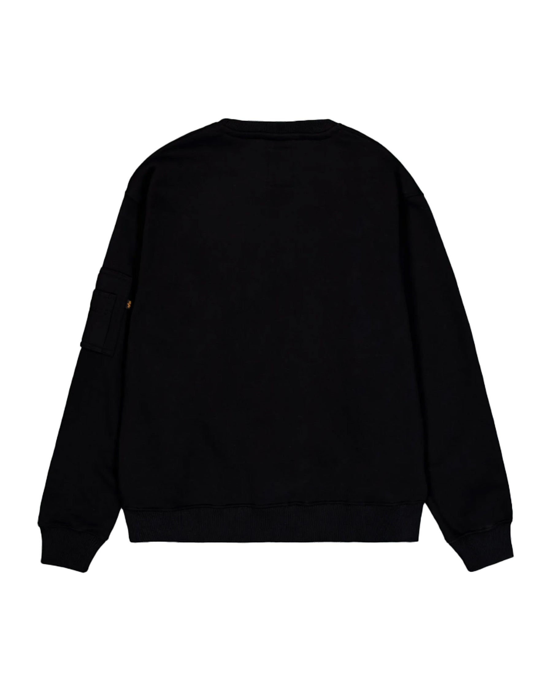 Felpa Uomo Alpha Industries Satin Logo Sweater Nero