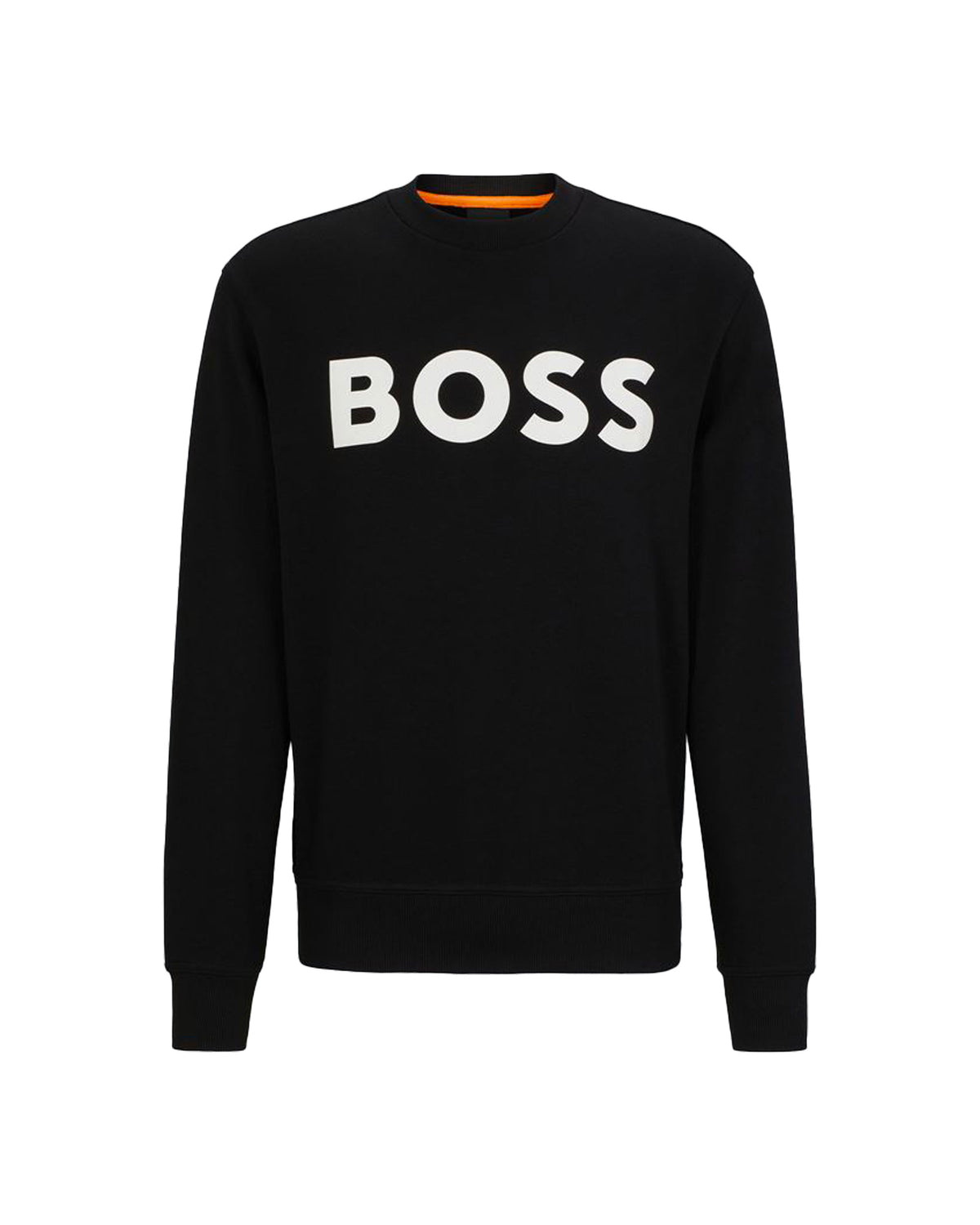 Man Sweatshirt Boss Big Logo Black