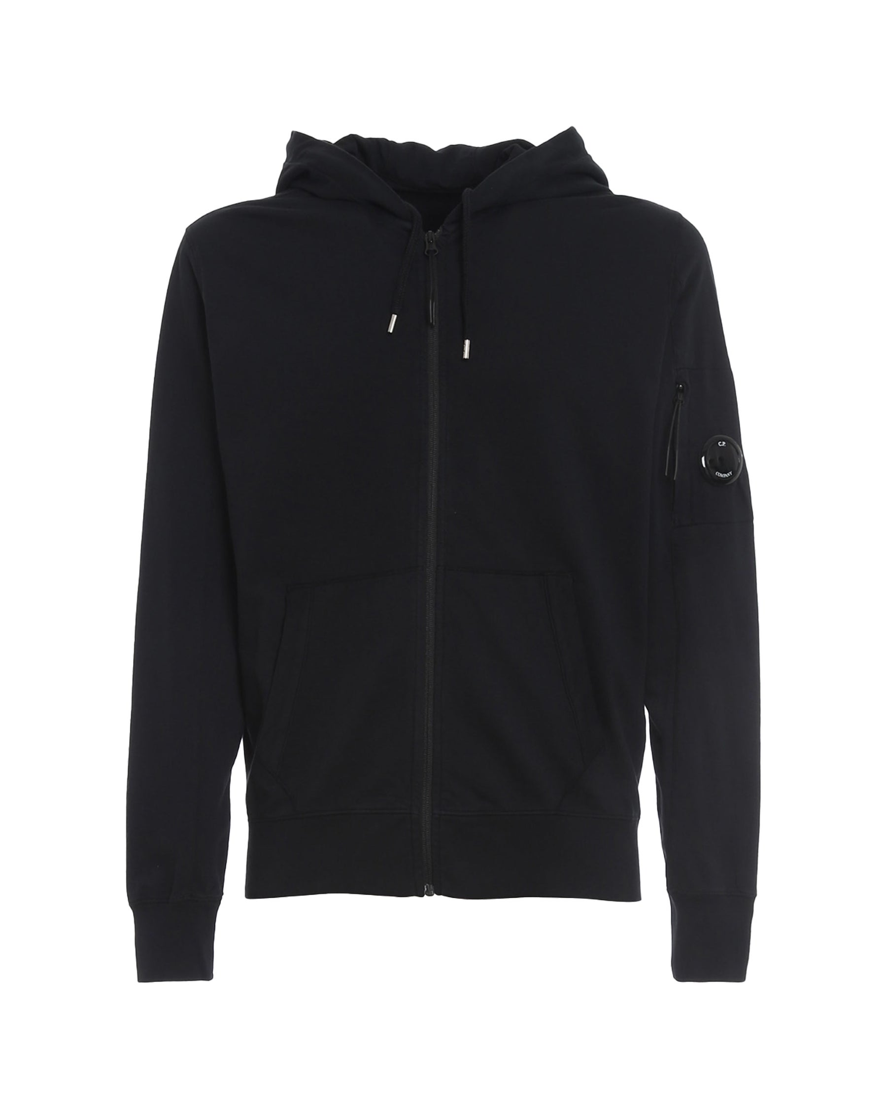 Felpa Uomo CP Company Light Fleece Full Zip Nero