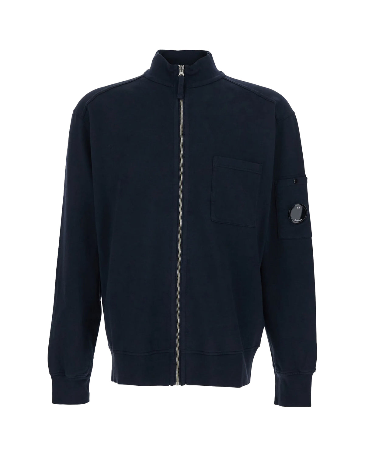 Felpa Uomo Full Zip Lens Sweatshirt Total Eclipse Blu