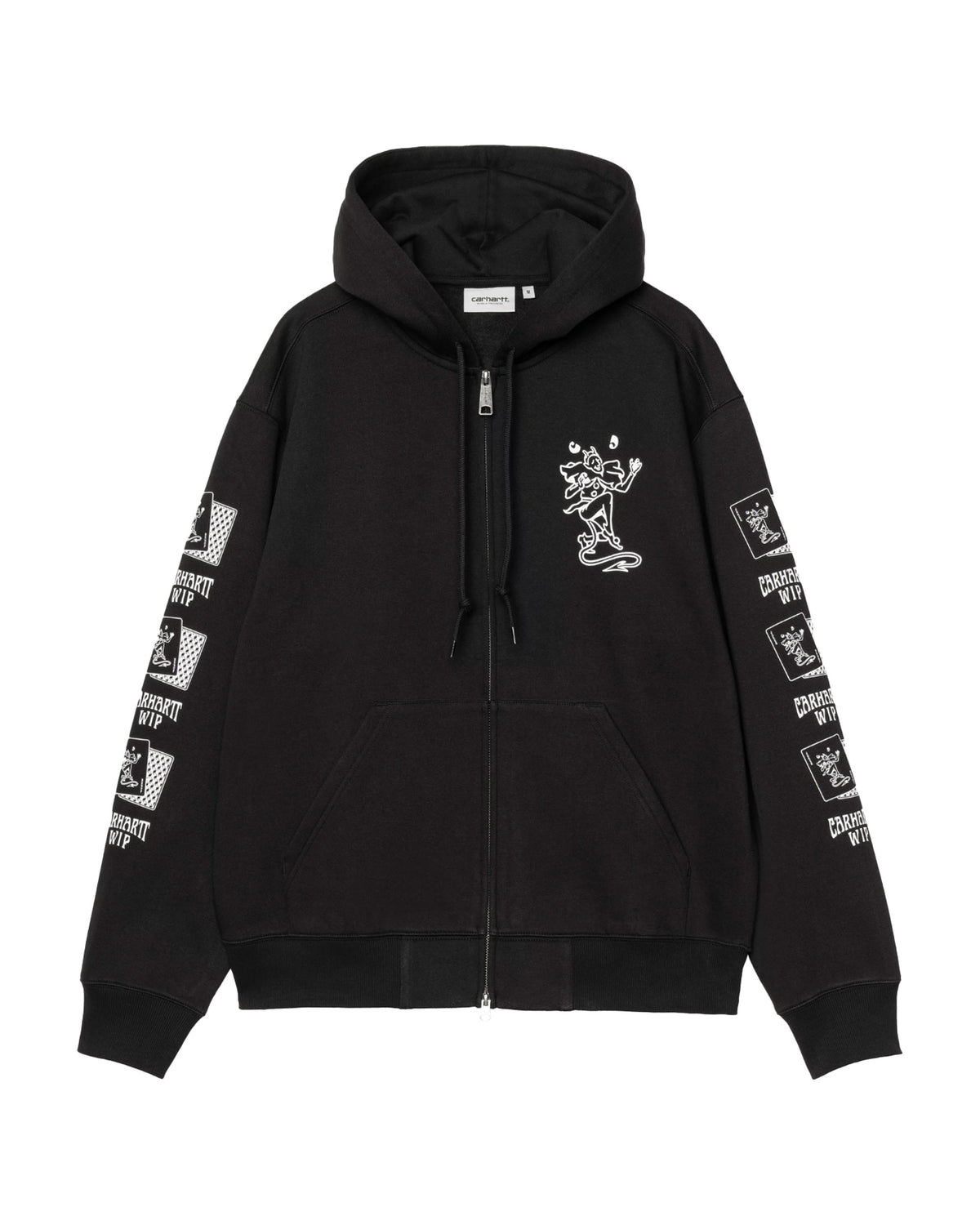 Felpa Uomo Carhartt Wip Hooded Playing Cards Jacket Nero