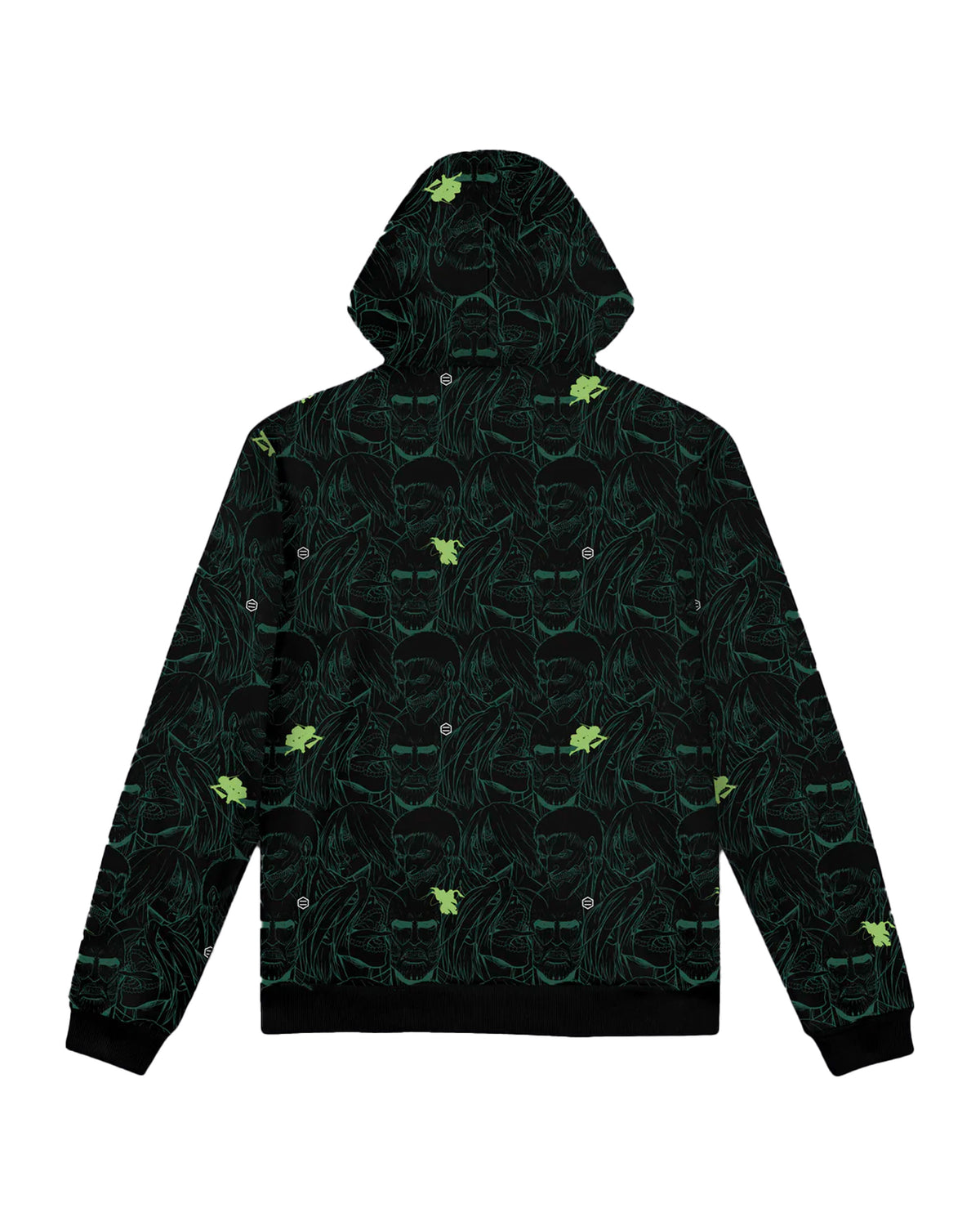 Man Hoodie Dolly Noire AoT Pattern Black