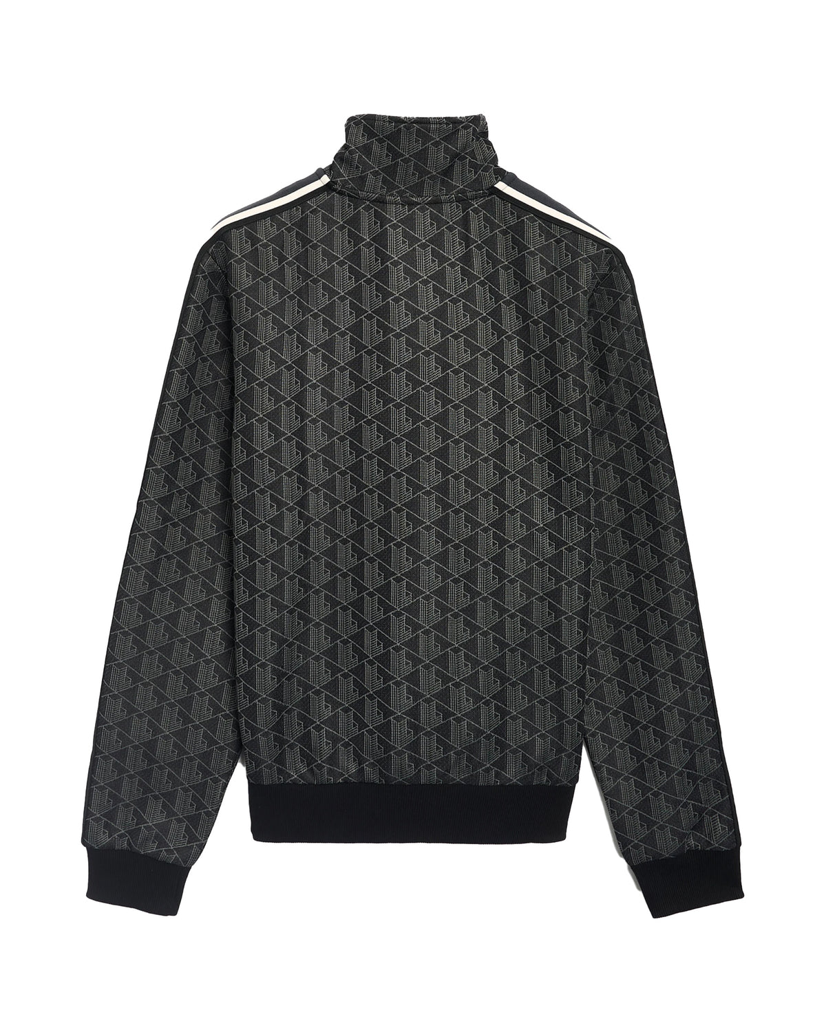 Man Sweatshirt Full Zip Lacoste Monogram Black-Grey