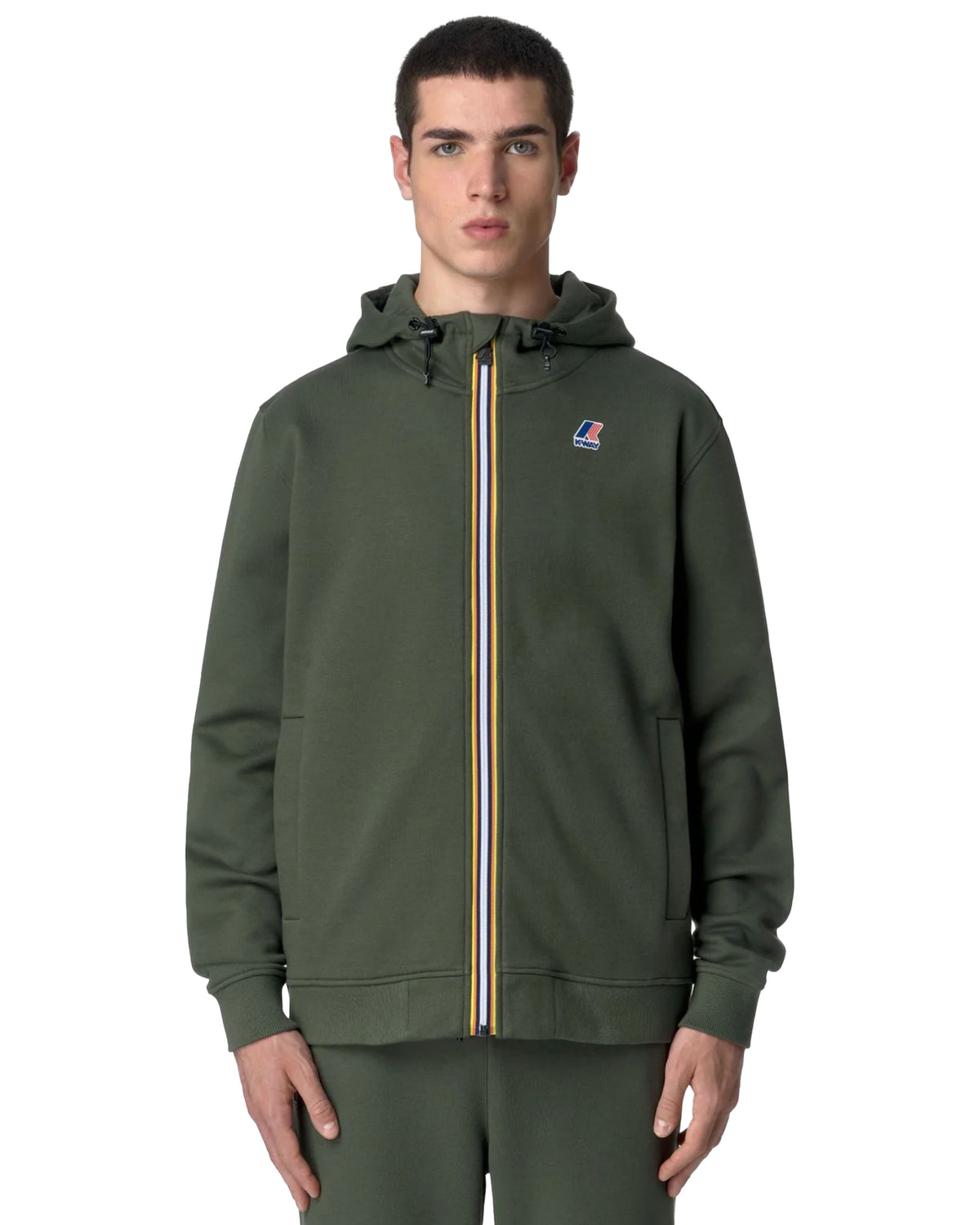 Felpa Uomo K-Way Felpa Le Vrai Arroux Hv Poly Co Verde