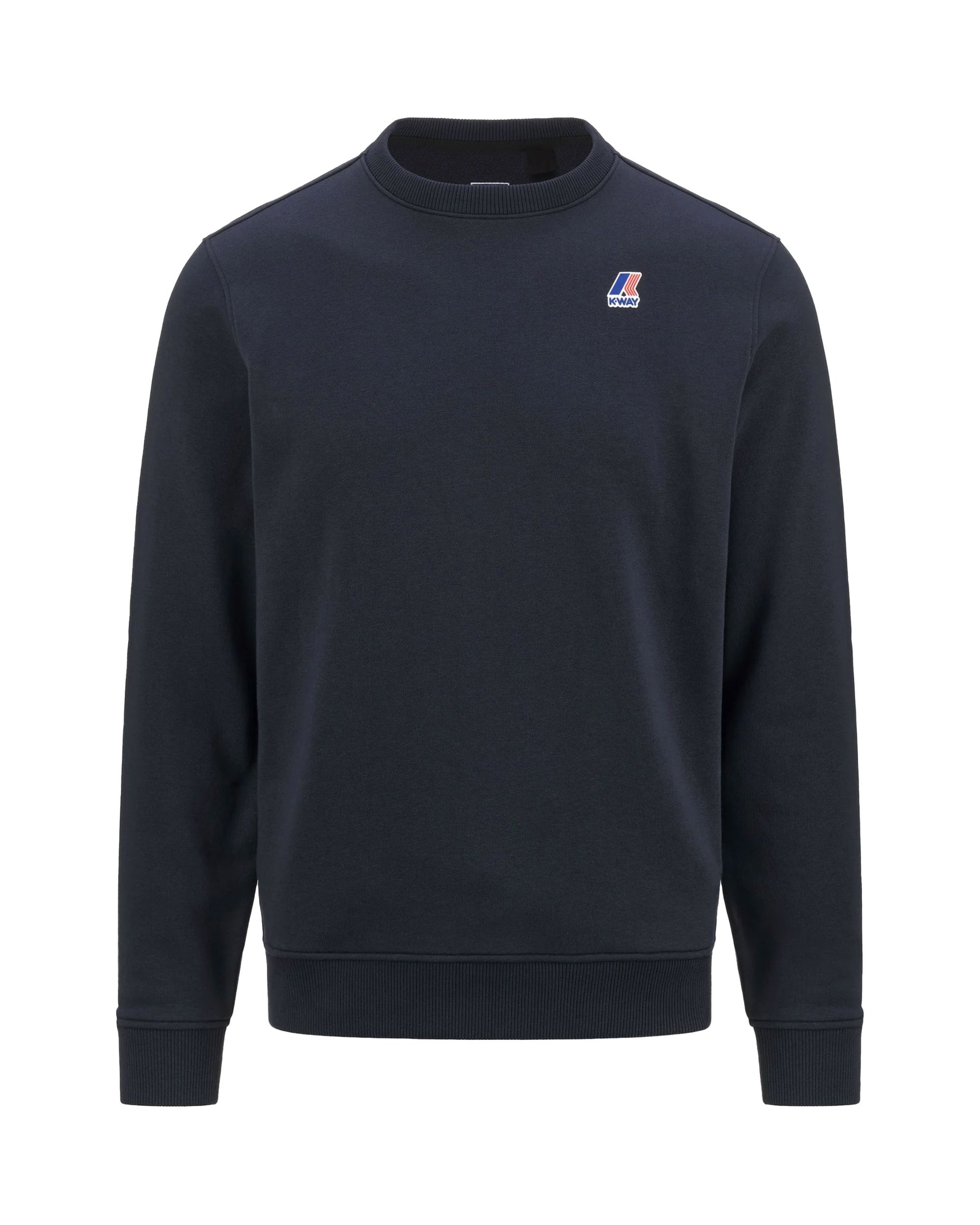 Man Sweatshirt K-Way Le Vrai Auguste Poly Cotton Blue