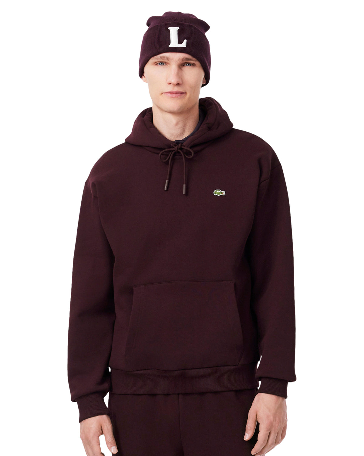 Felpa Uomo Lacoste Classic Logo Bordeaux