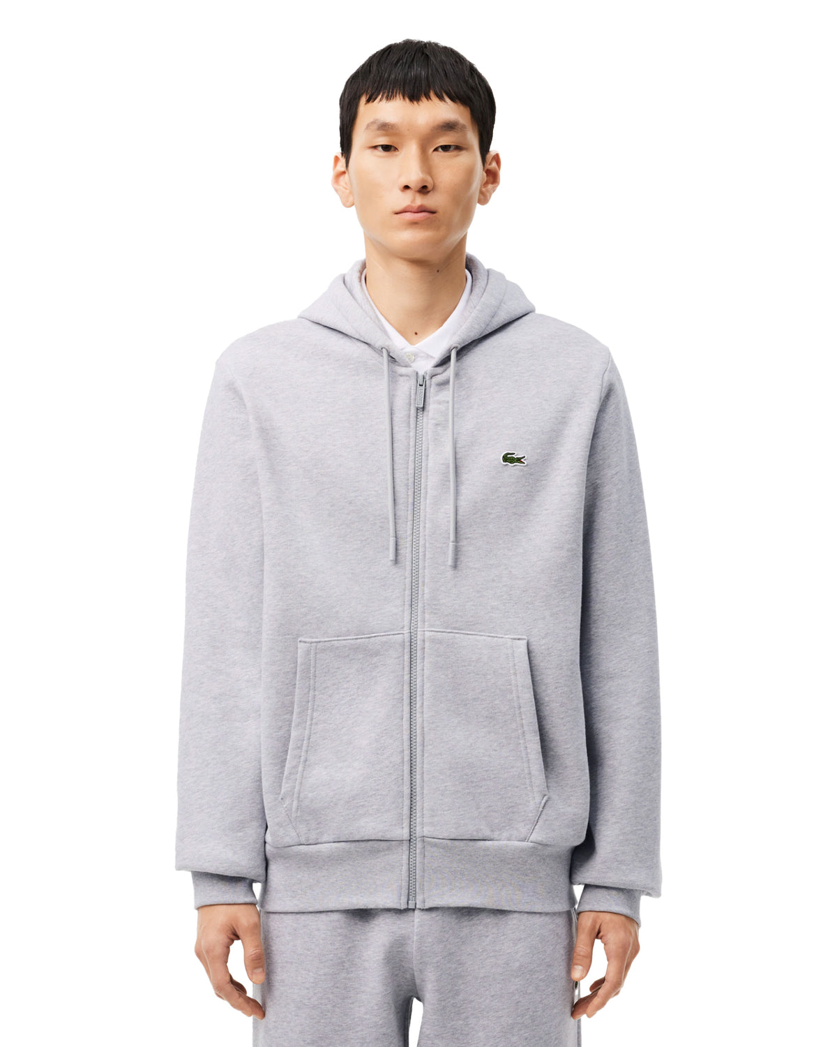Man Sweatshirt Lacoste Full Zip Grey
