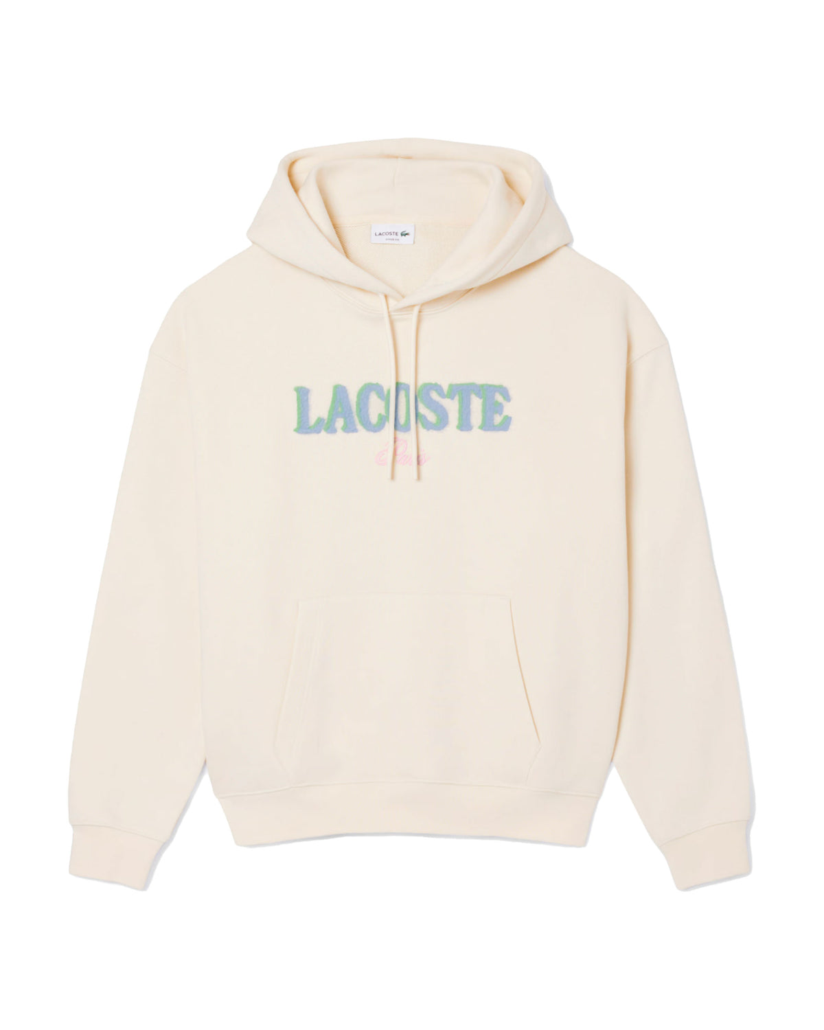 Felpa Uomo Lacoste Loose Fit Logo Ricamato Panna