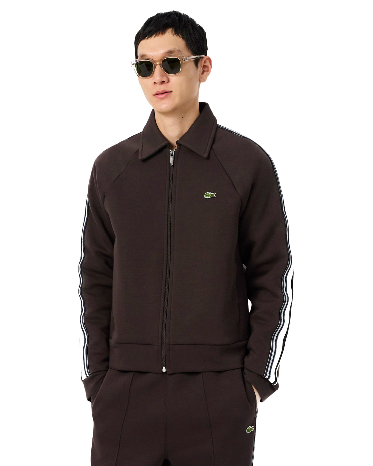 Man Sweatshirts Lacoste Made in France Brown