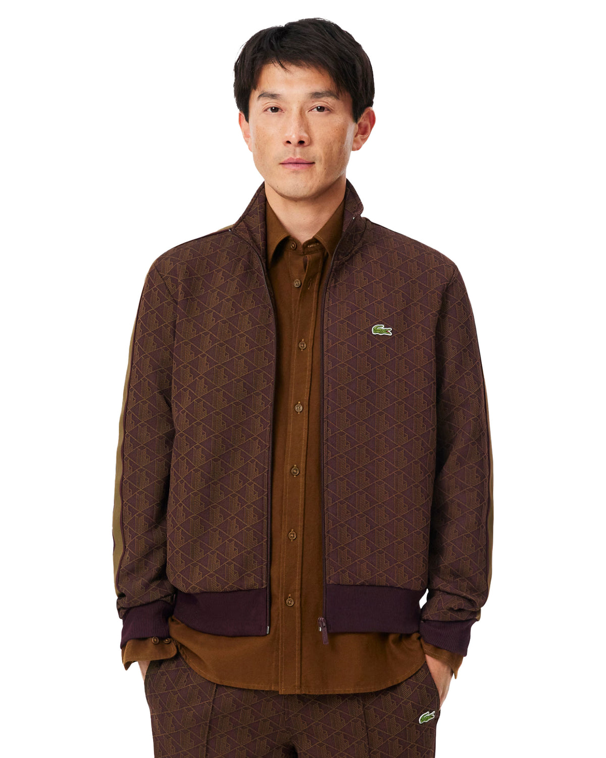 Men's Lacoste Monogram Brown Sweatshirt