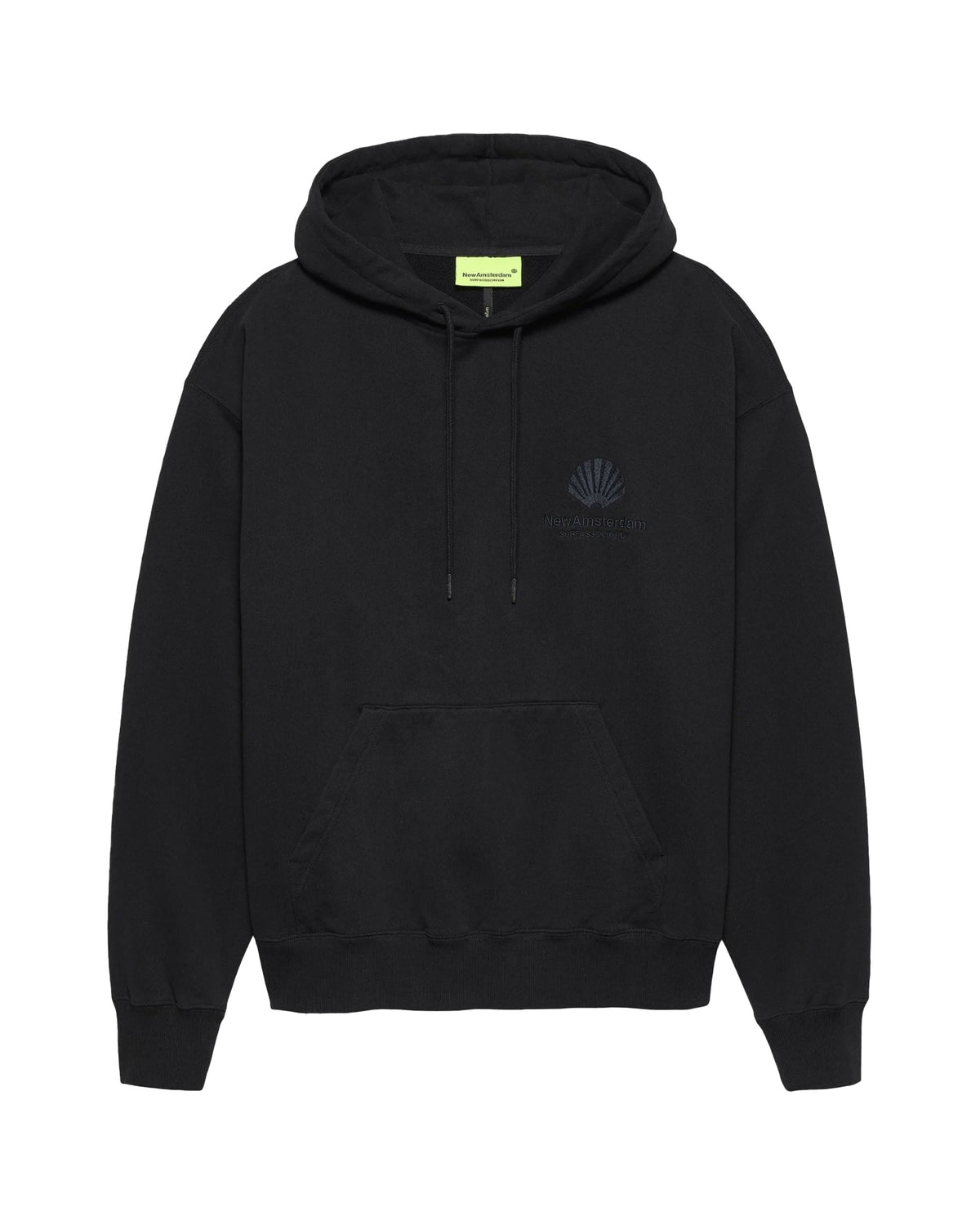Felpa Uomo New Amsterdam Surfassociation Logo Hoodie Black