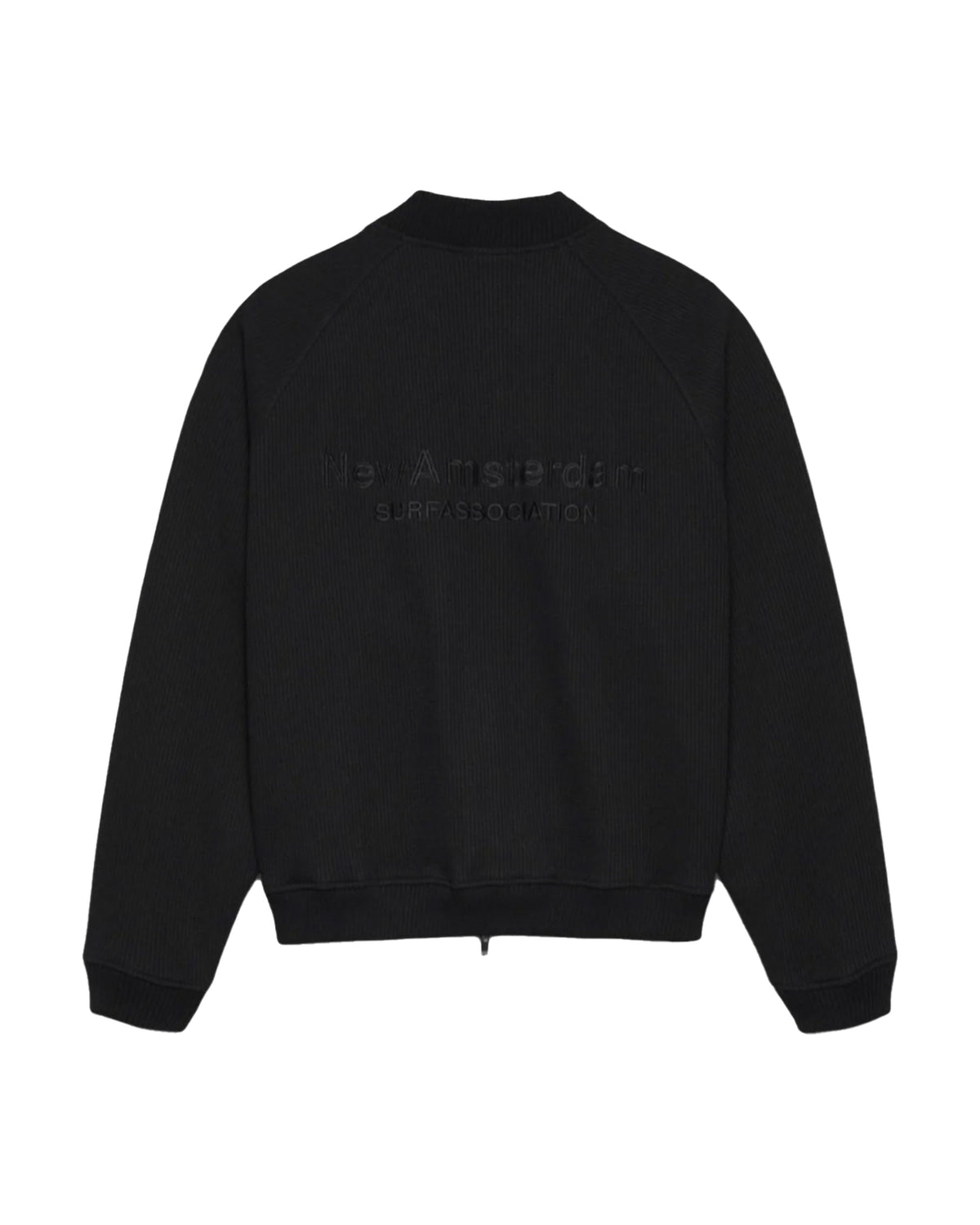 Felpa Uomo New Amsterdam Surfassociation Waffle Zip Up Black