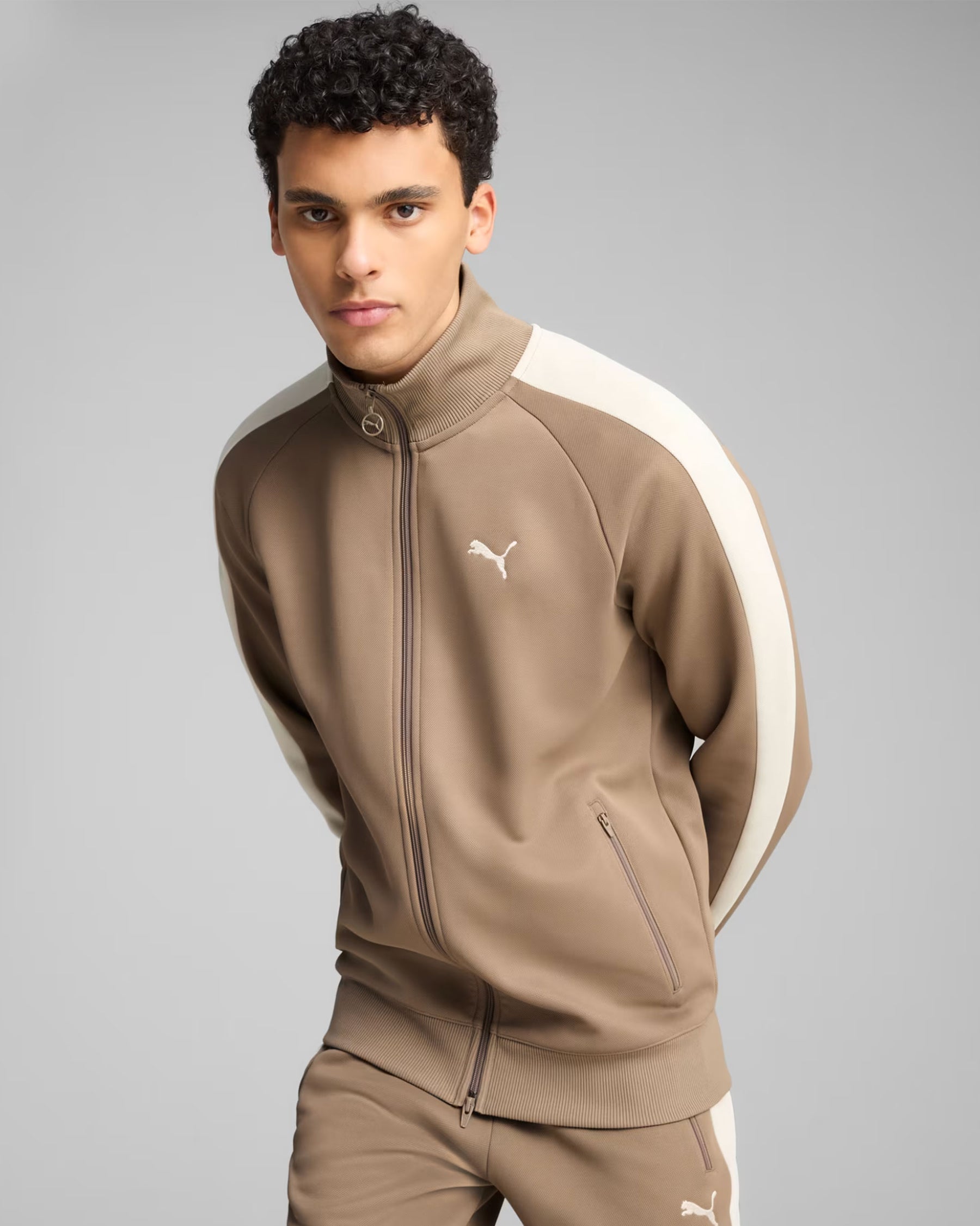 Felpa Uomo Puma T7 Always On Track Jacket Totally Taupe